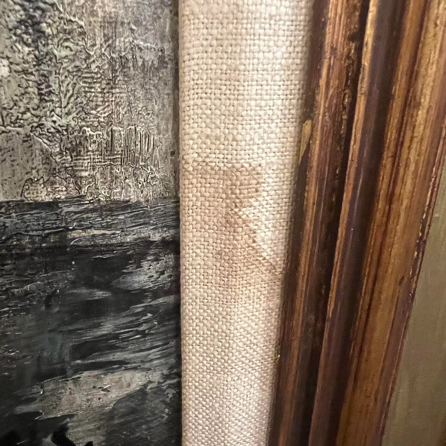 Mid 20th Century Framed Oil on Canvas Cityscape by W. Stevens