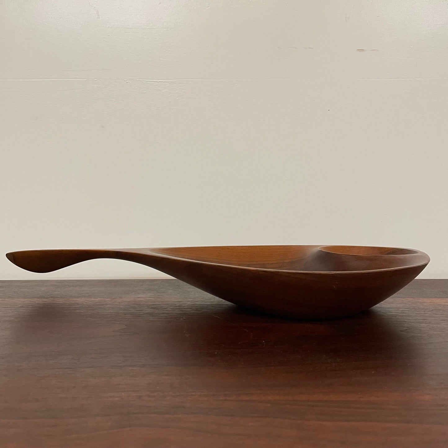 Mid-Century Modern Emil Milan Wooden Walnut Bowl