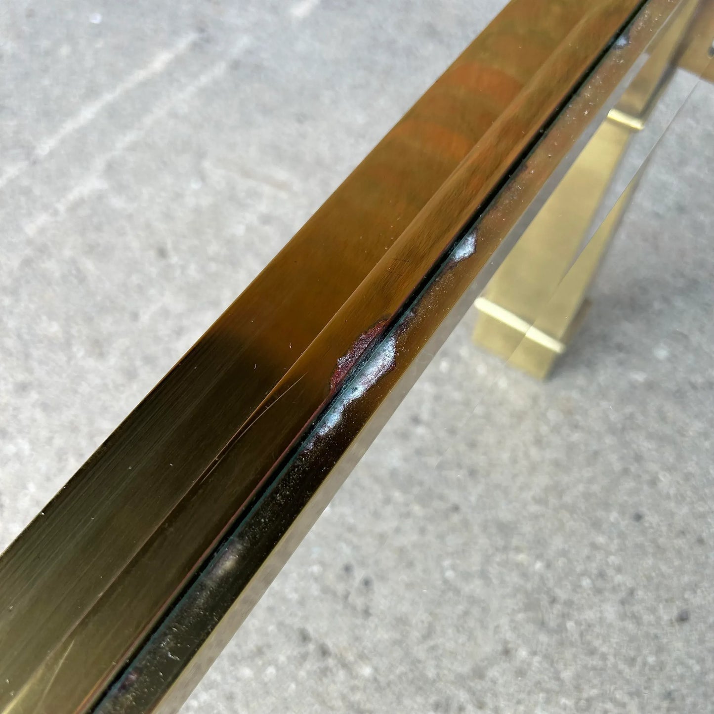 Mastercraft Brass and Glass Greek Key Coffee Table 2 of 2