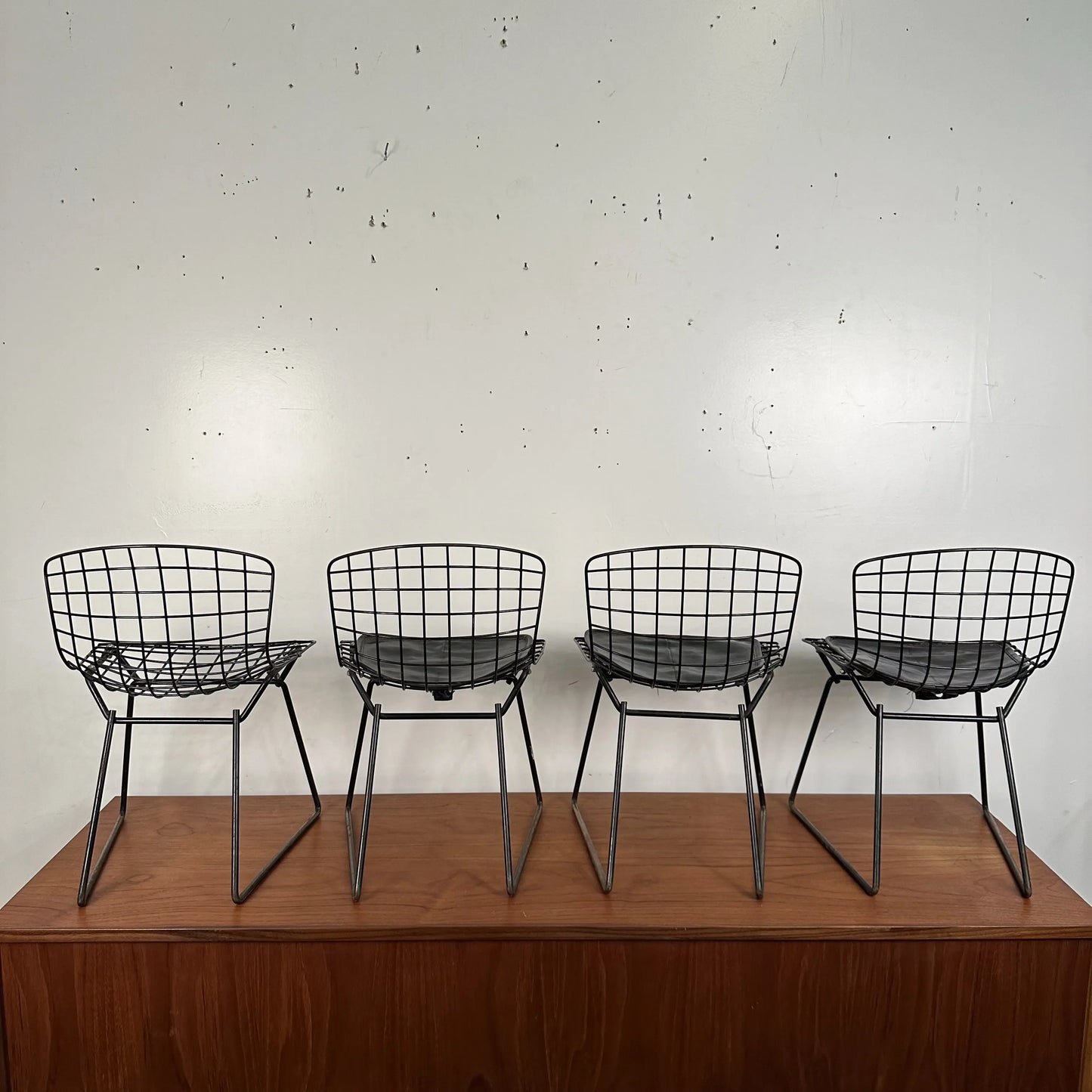 Set of 4 Bertoia for Knoll Children’s Chairs Black Xs