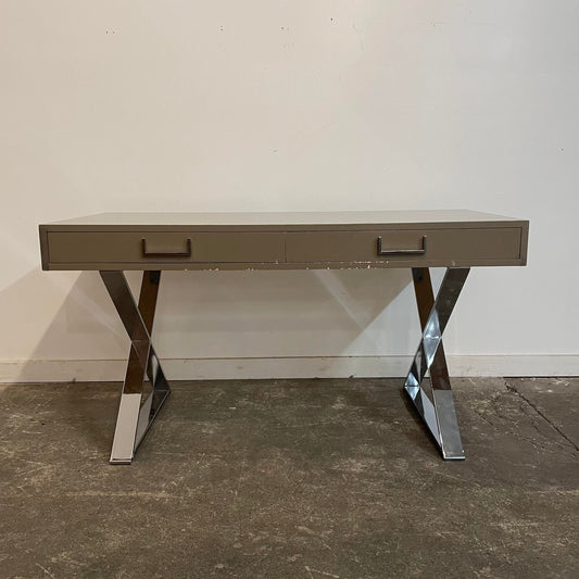 1980s Postmodern Chrome X Base Desk