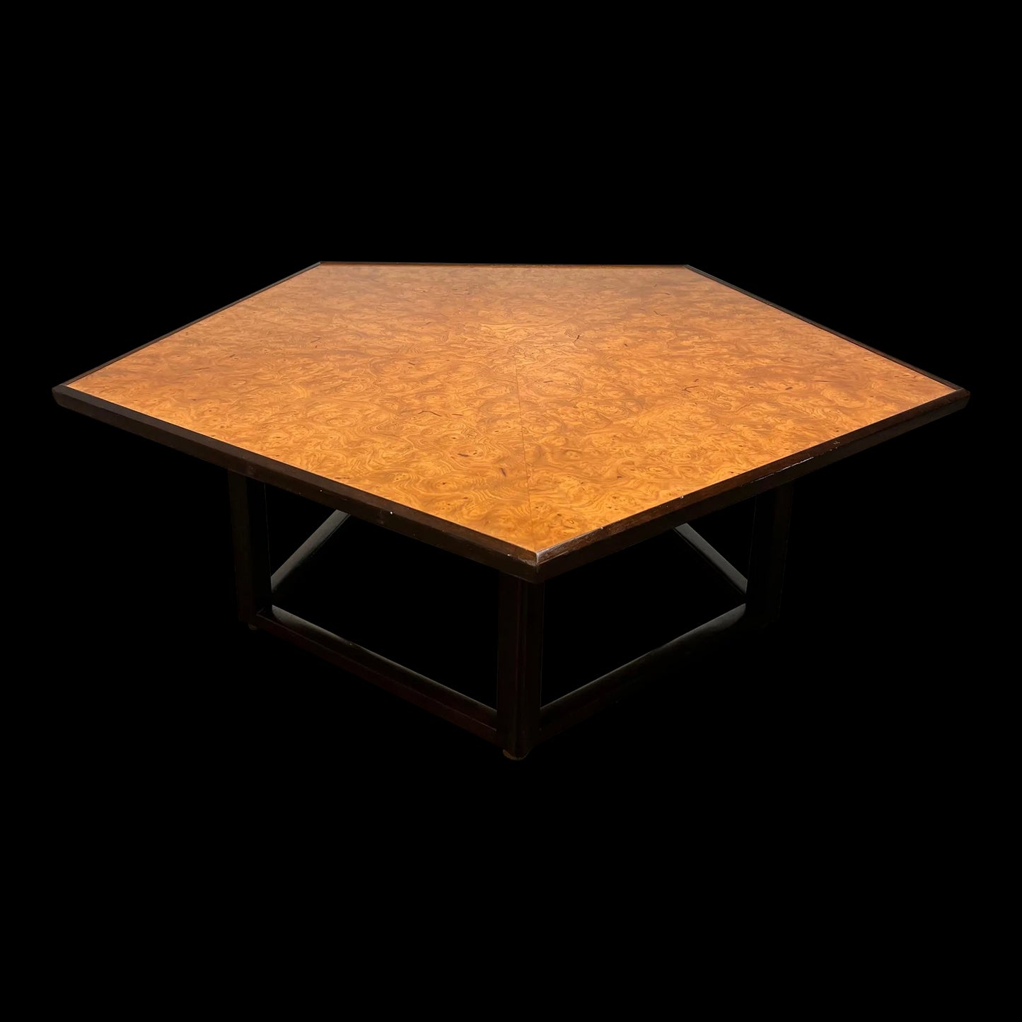 Edward Wormley for Dunbar Burlwood Pentagonal Coffee Table