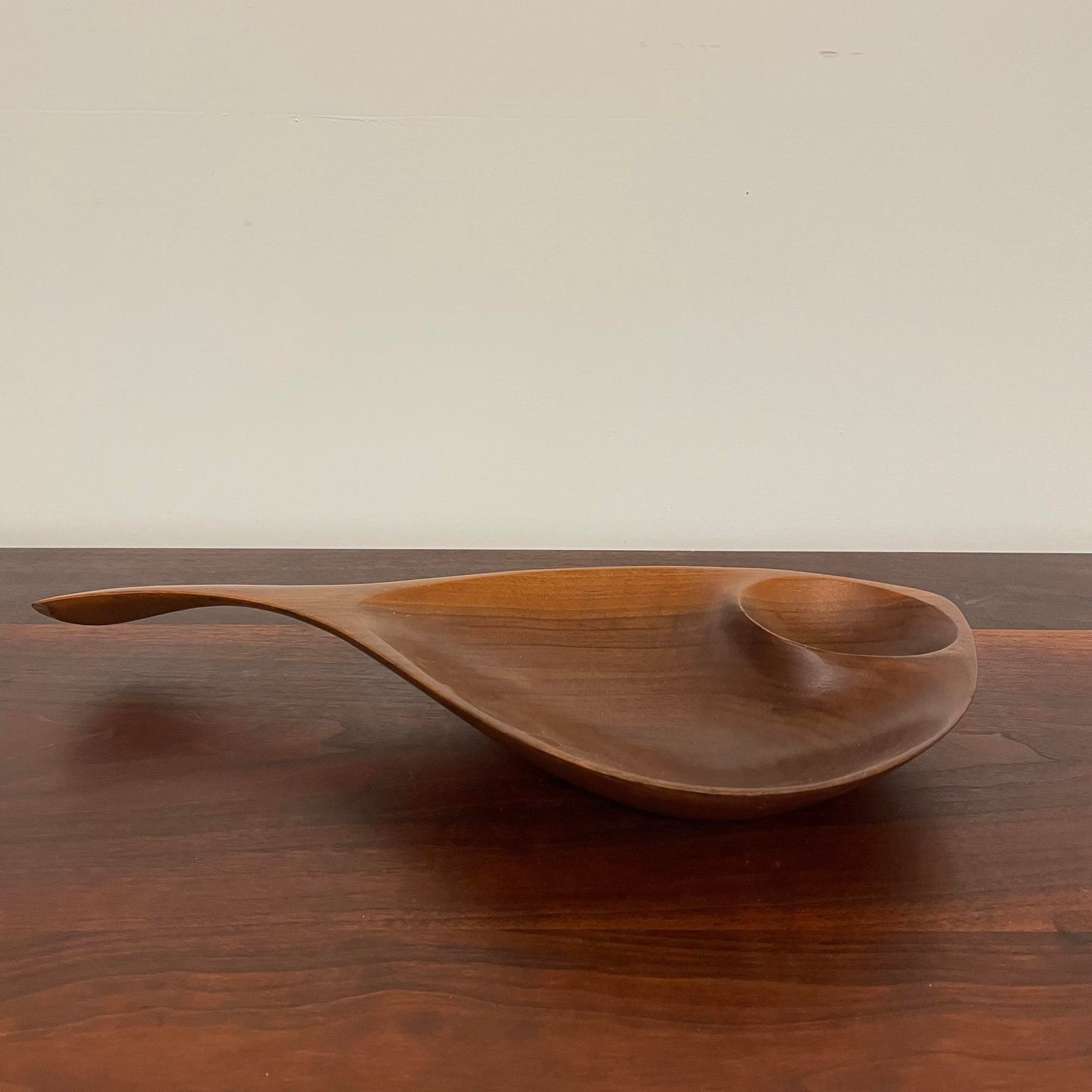 Mid-Century Modern Emil Milan Wooden Walnut Bowl