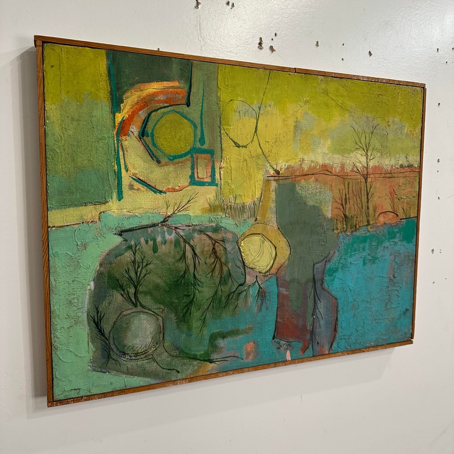 Abstract Landscape Painting Singed