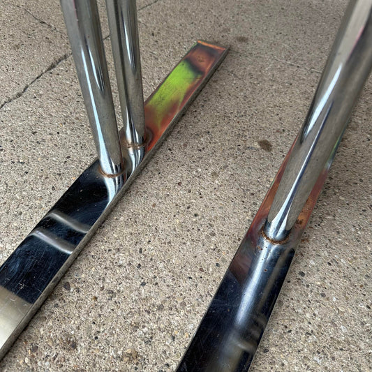 Set of 6 Directional Chrome Dining Chairs