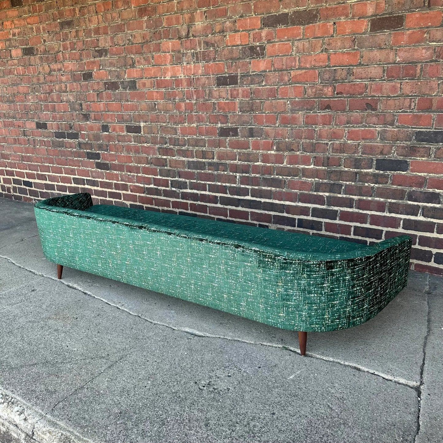 Adrian Pearsall Cloud Sofa Craft Associates Recovered in a Emerald Multi Dimensional Color Velvet.