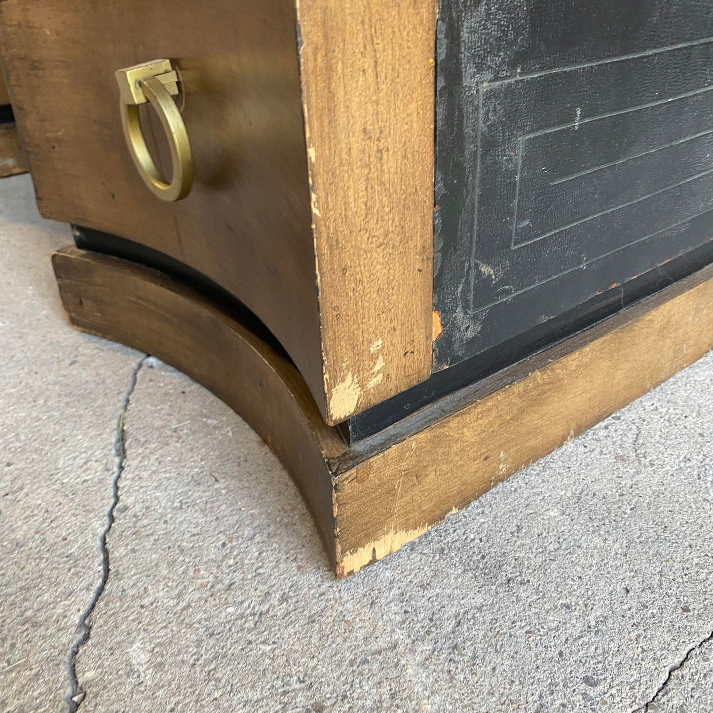 Mid 20th Century Greek Key Leather Top Desk Appears to Be by Parzinger