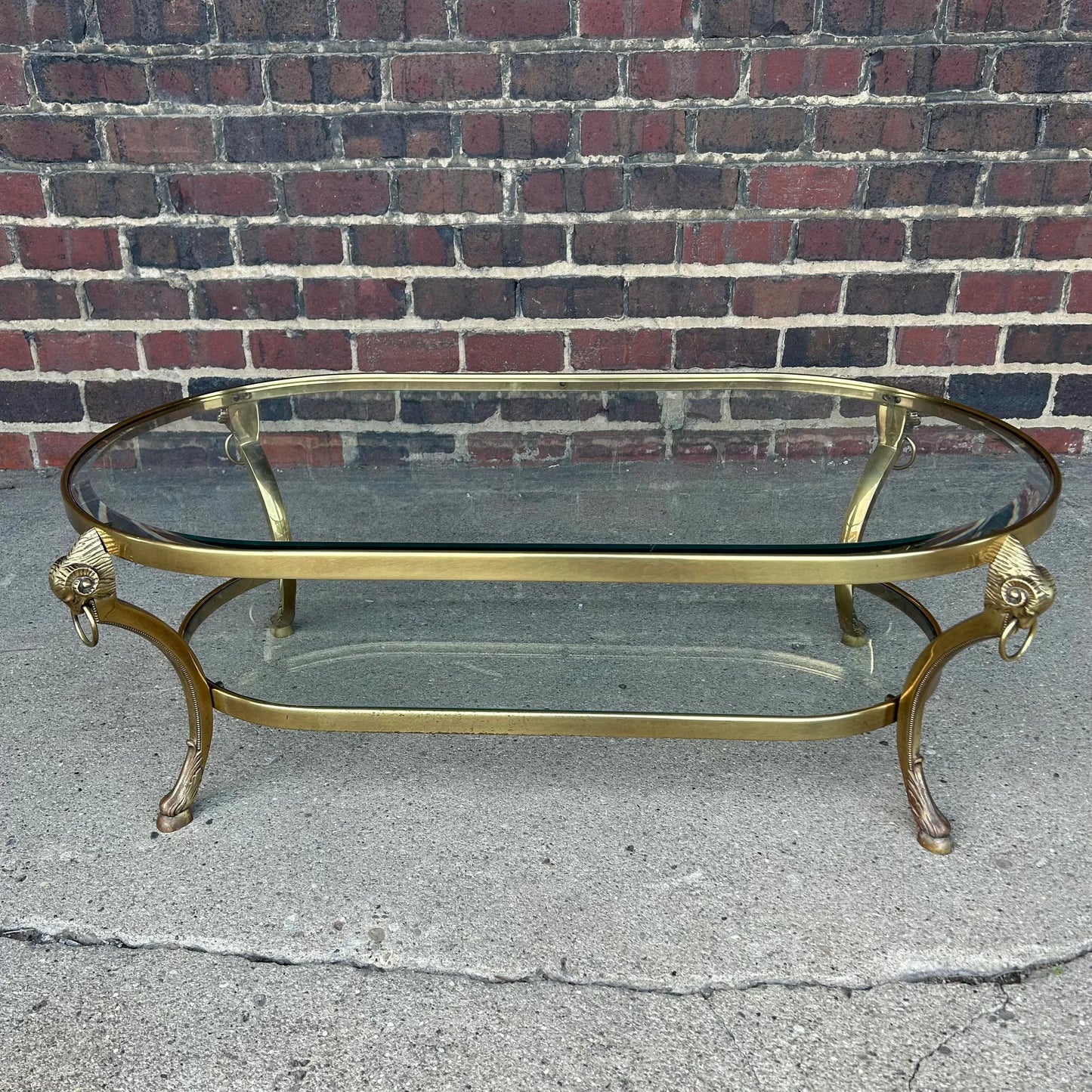 Maison Jansen Brass and Glass Coffee Table