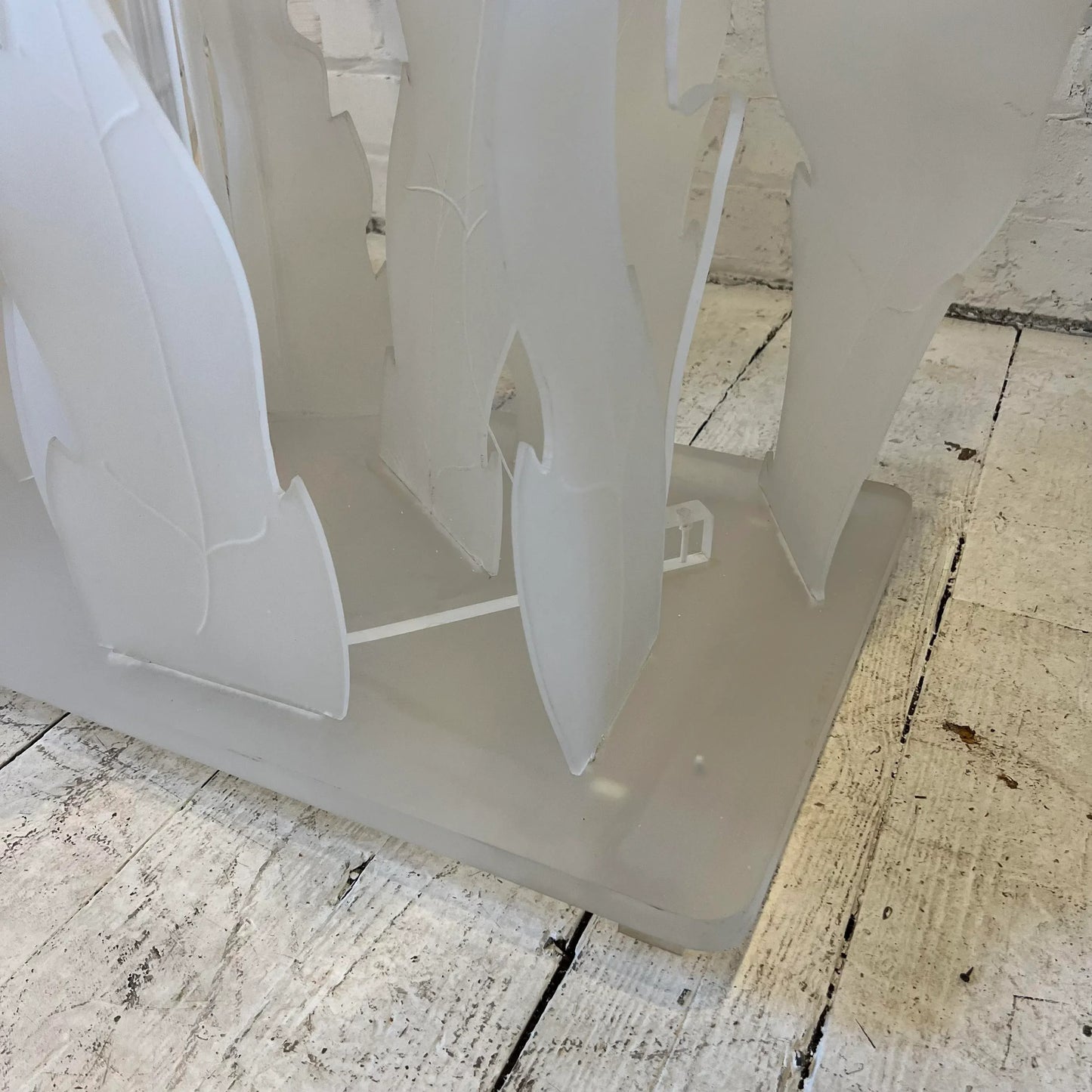 80s Custom Lucite Sculptural Foliage L Shape Bar