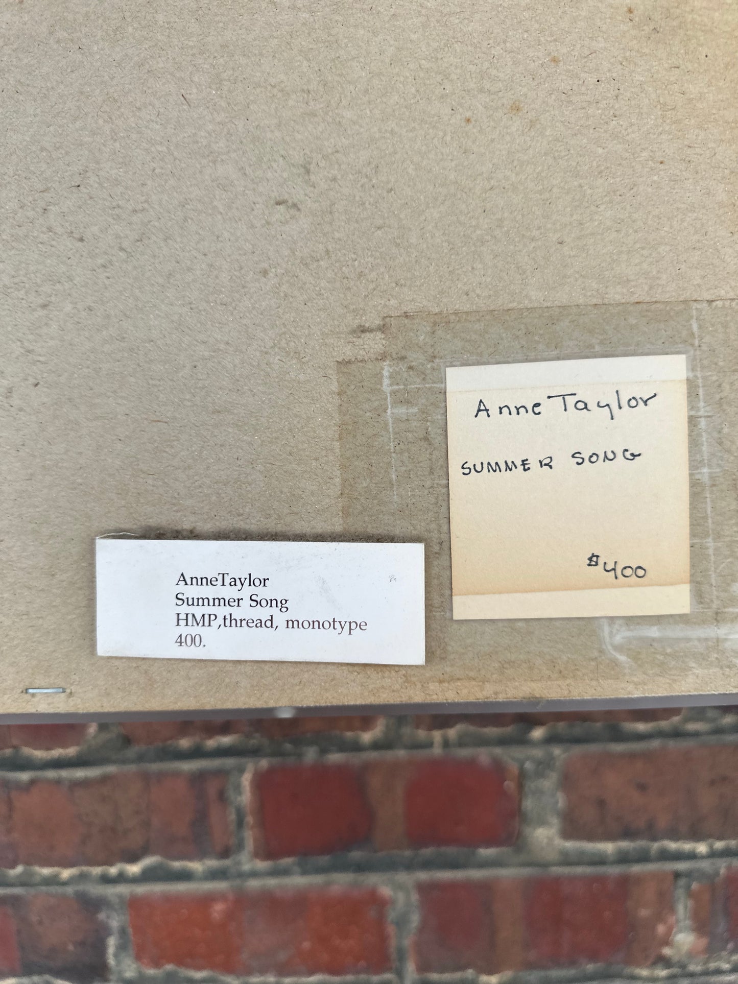 Anne Taylor Mixed Media Artwork, “Summer Song” (1989) – Framed in Acrylic Box