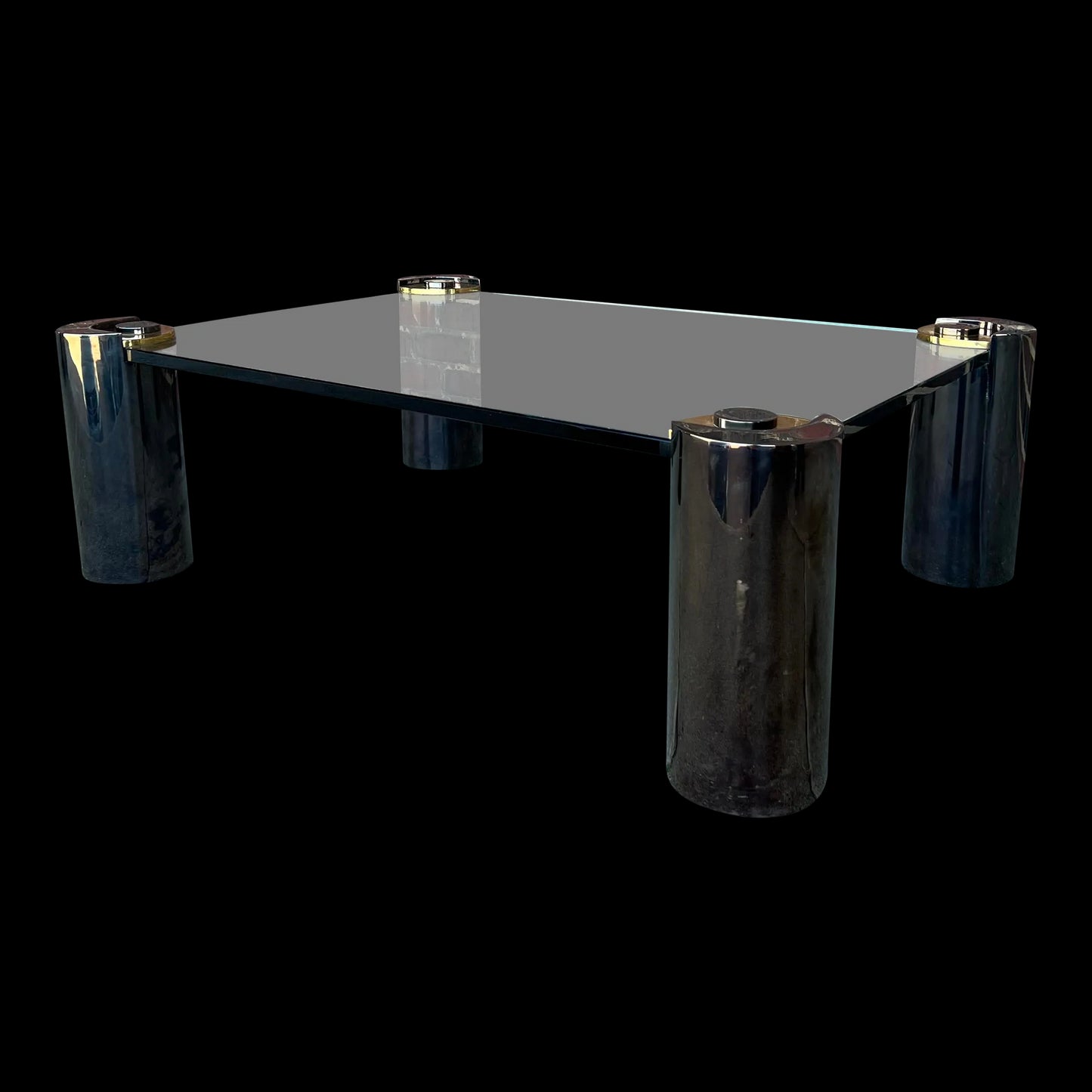 Karl Springer Postmodern Glass Top Coffee Table