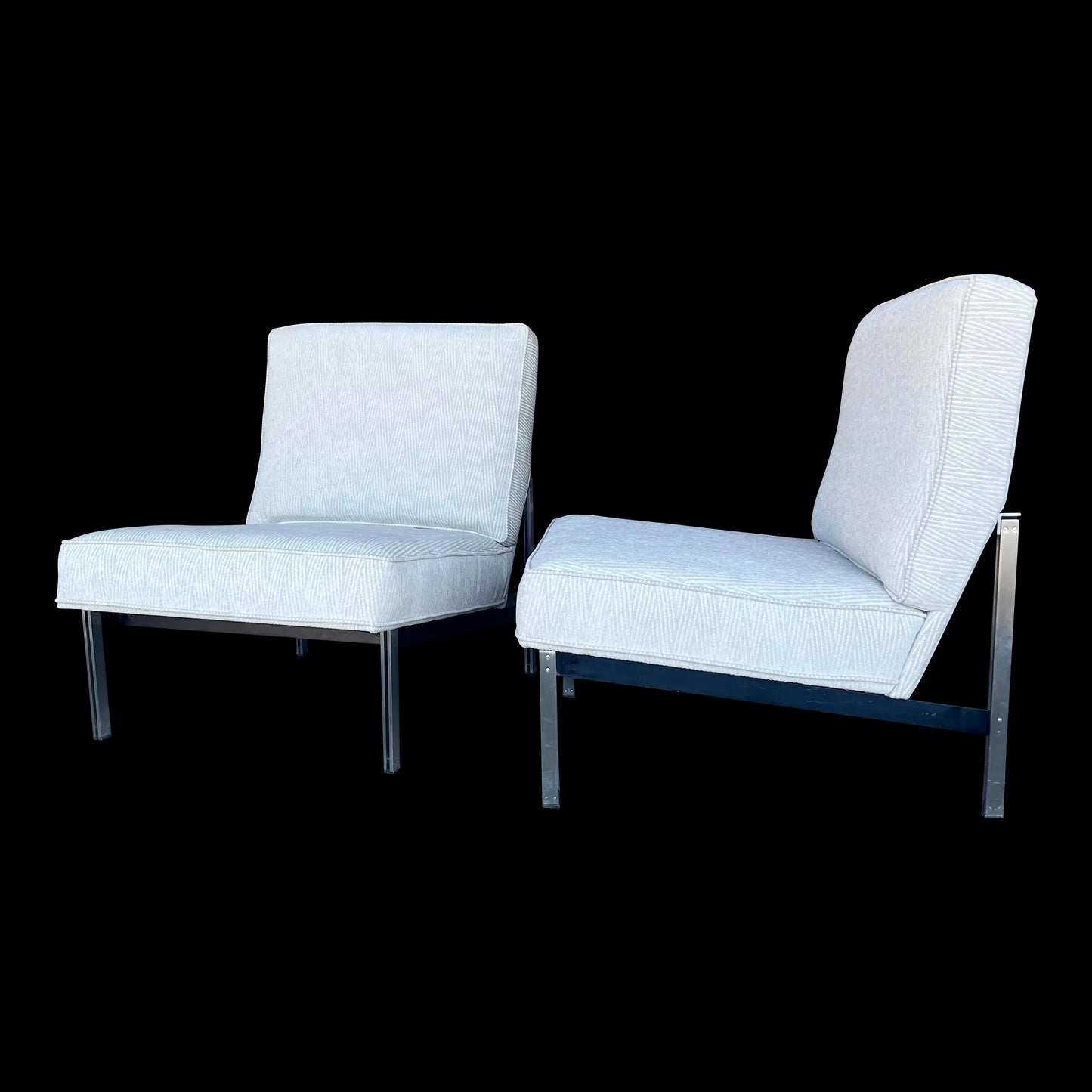 Pair of Knoll Parallel Bar Slipper Chairs Reupholstered