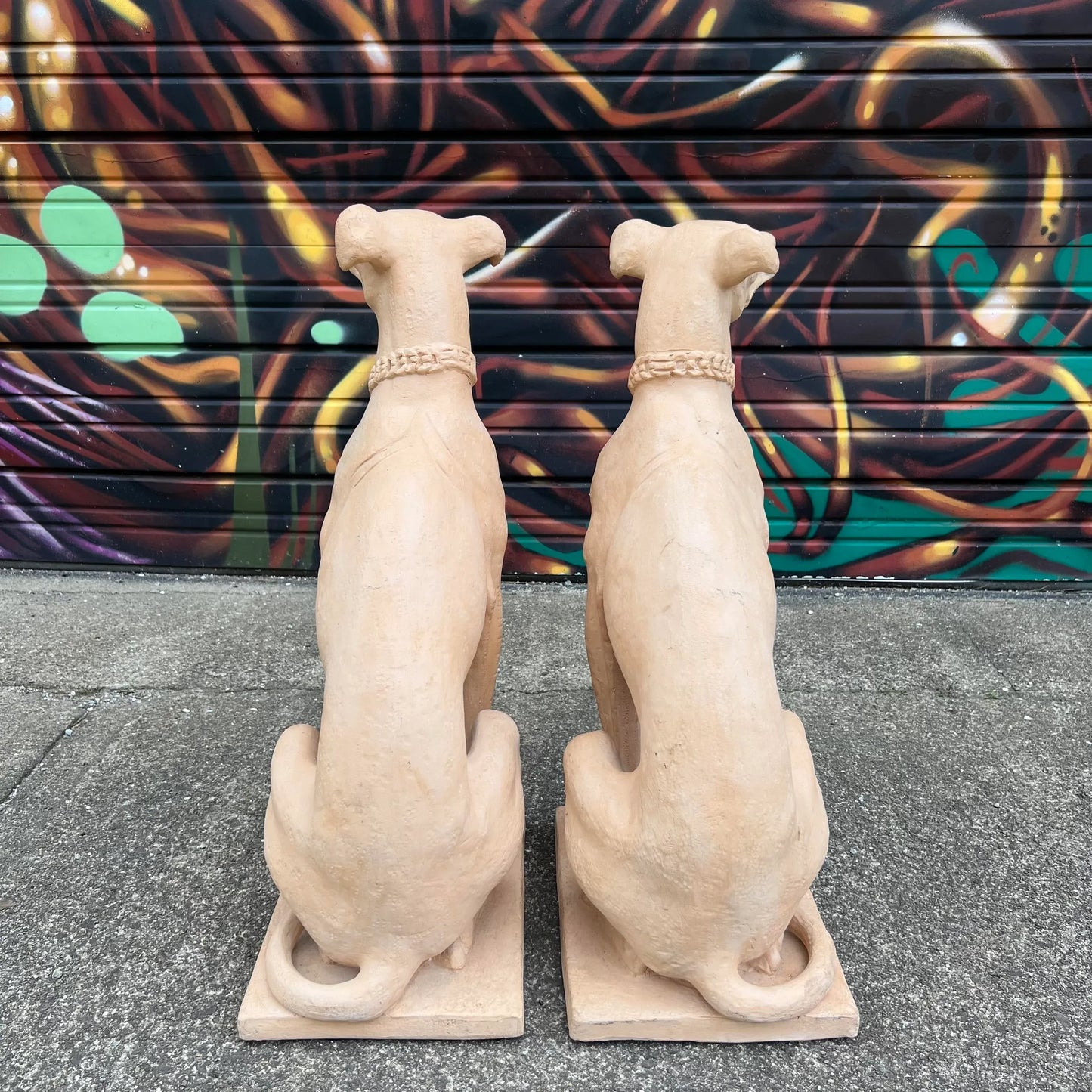 Pair of Italian Terracotta Greyhound Statues
