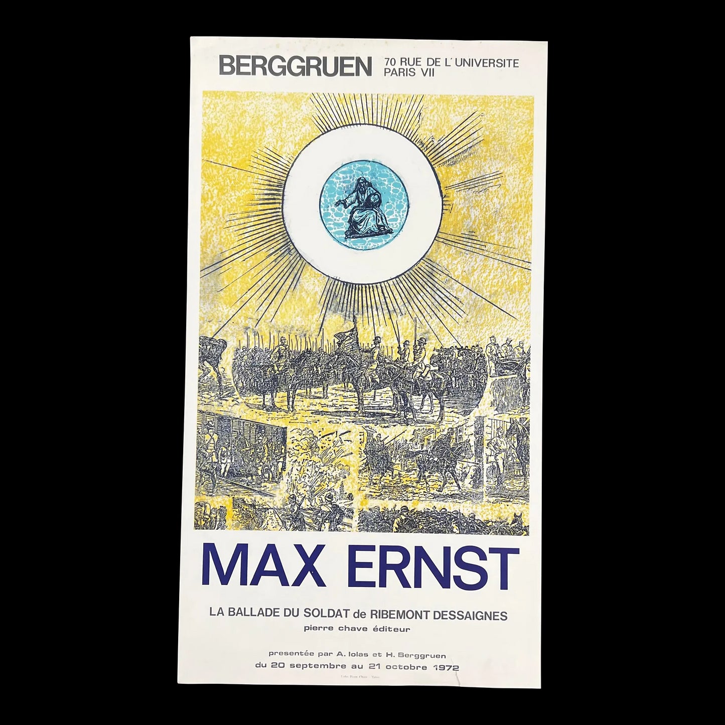 1972 Lithograph Max Ernst “The Ballad of the Soldier” Exhibition Poster