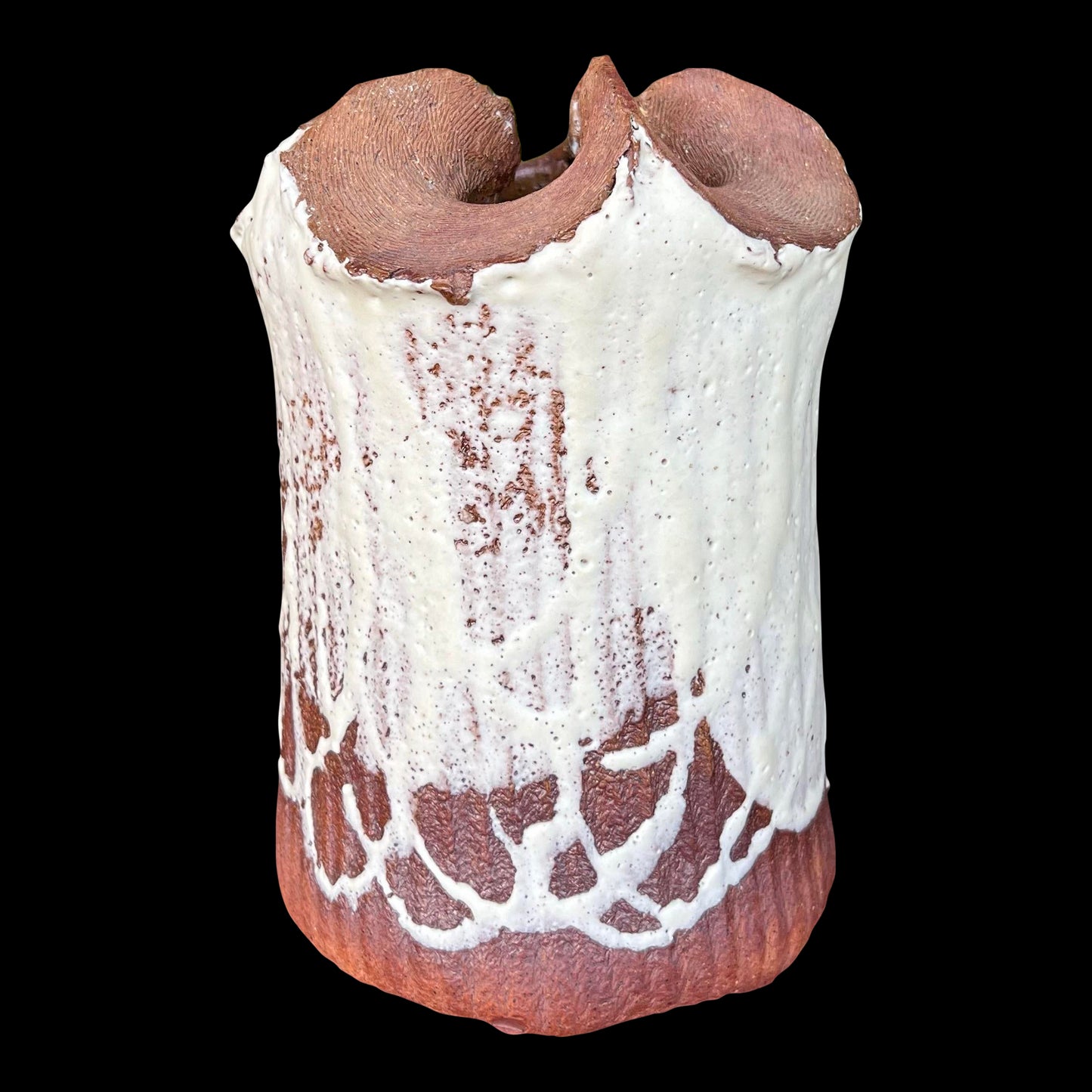 Signed Glazed Stoneware Vessel Vase