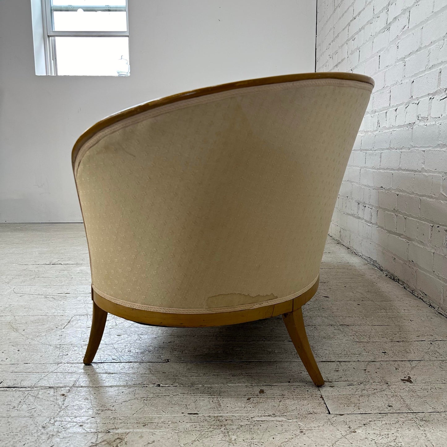 Art Deco Modern French Style Curved Tall Back Sofa