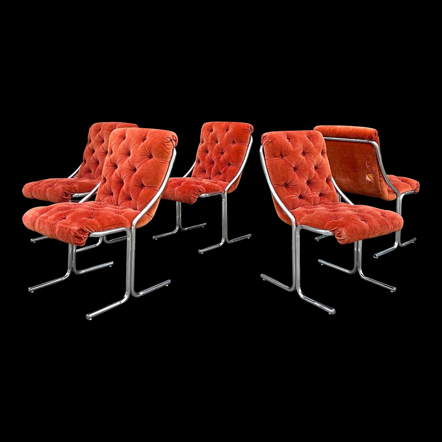 Set of 5 Daystrom Chrome Dining Chairs