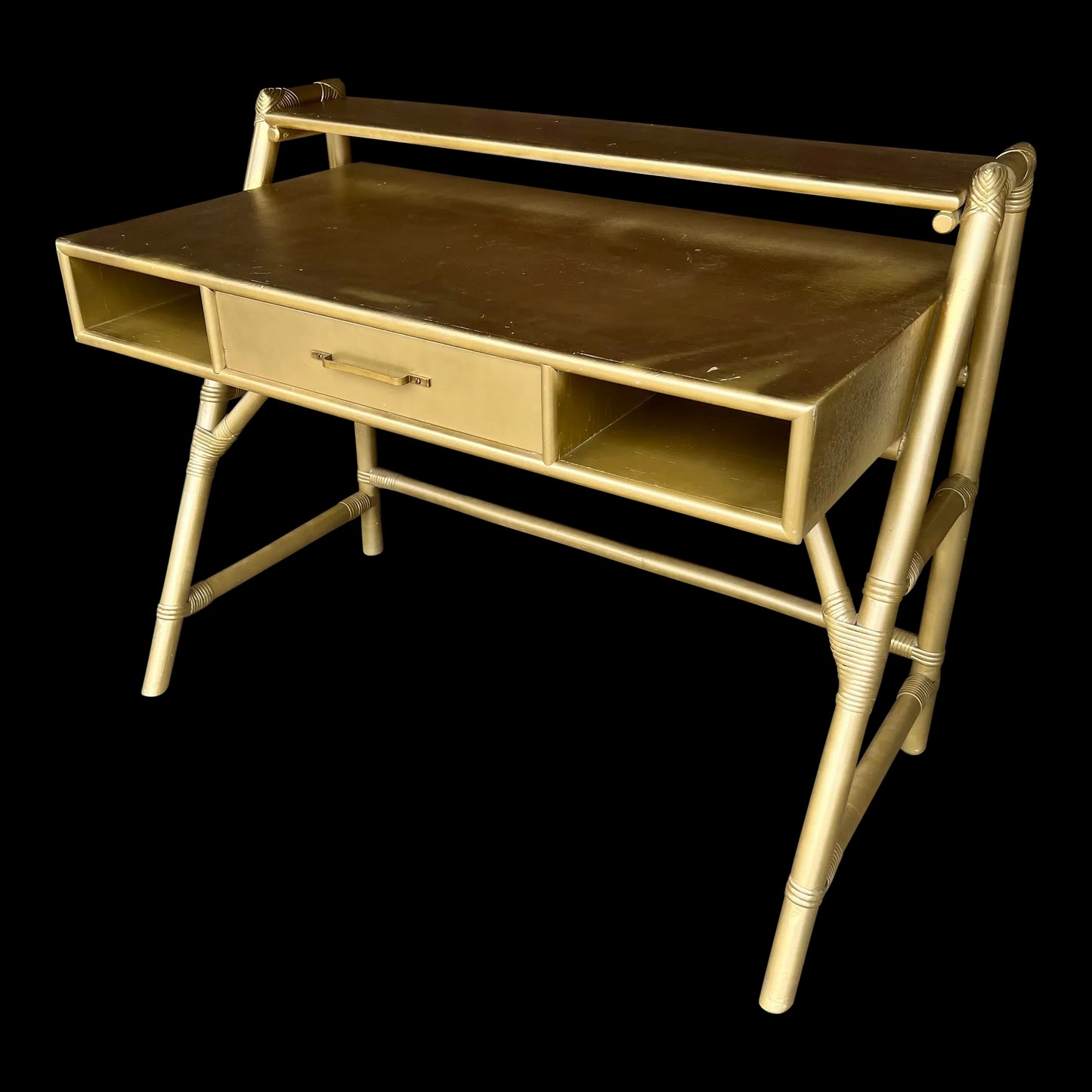 Tommi Parzinger Rattan Bamboo for Willow and Reed Desk.