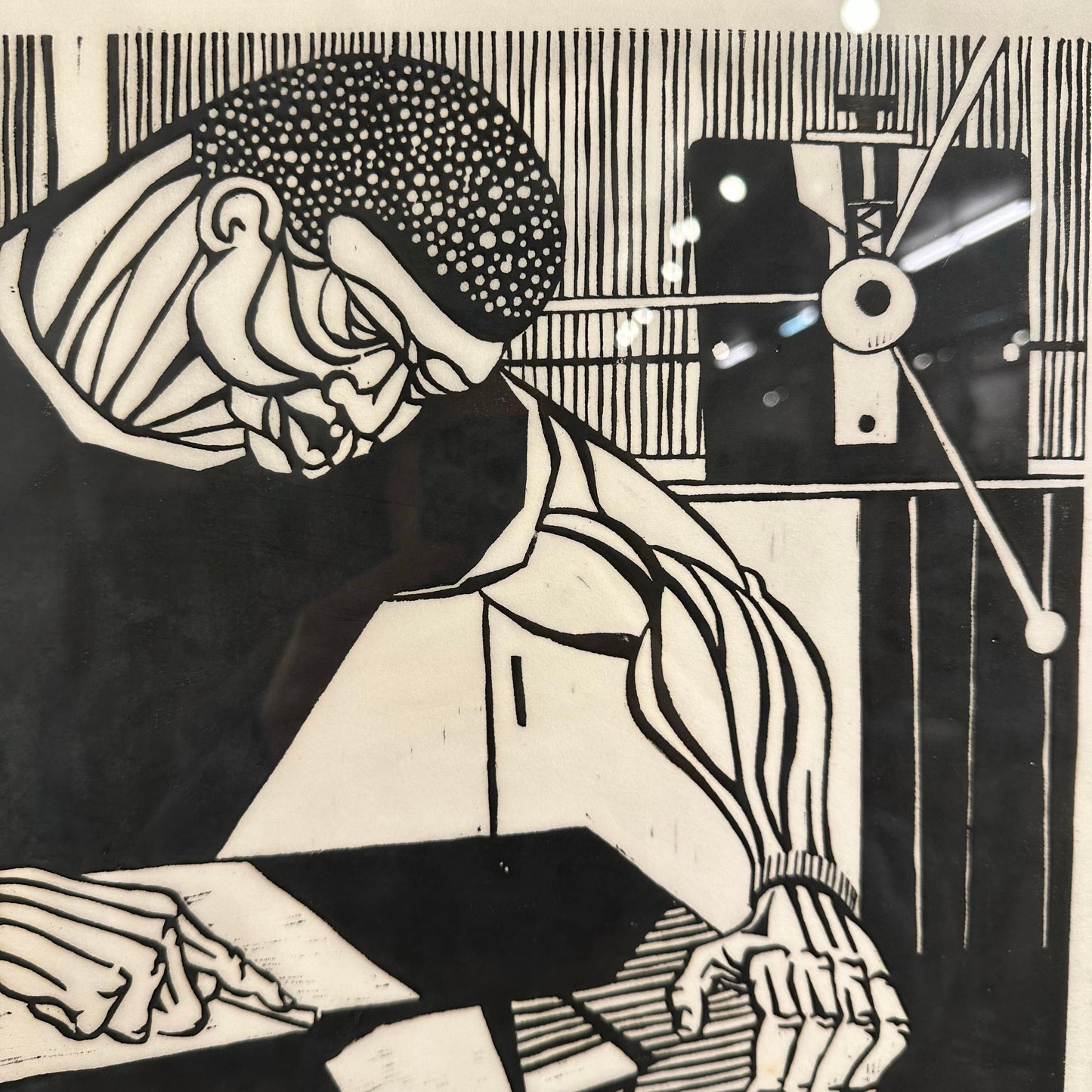 James Mateer Relief Wood Cut Print "Wood Cutter" 7/25