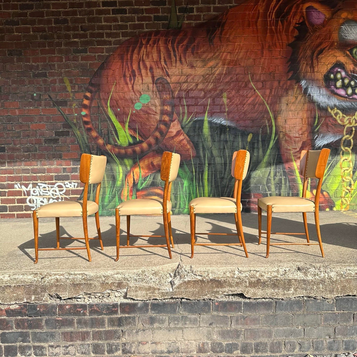 Paulo Buffa Dining Chairs Italian Mid Century Modern