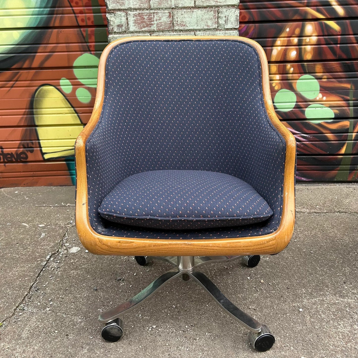 1970s Ward Bennett Office Chairs- Set of 5