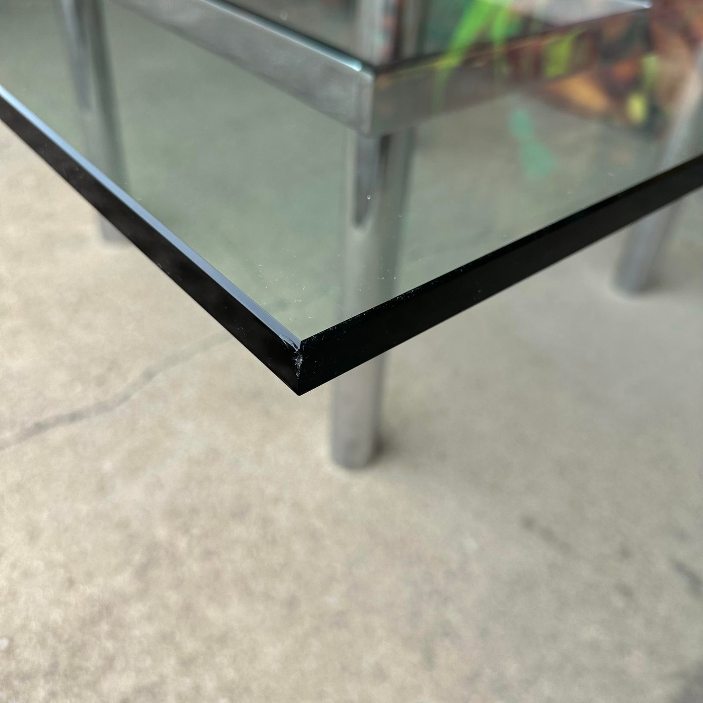 Tobia Scarpa Glass and Chrome Dining Table for Knoll