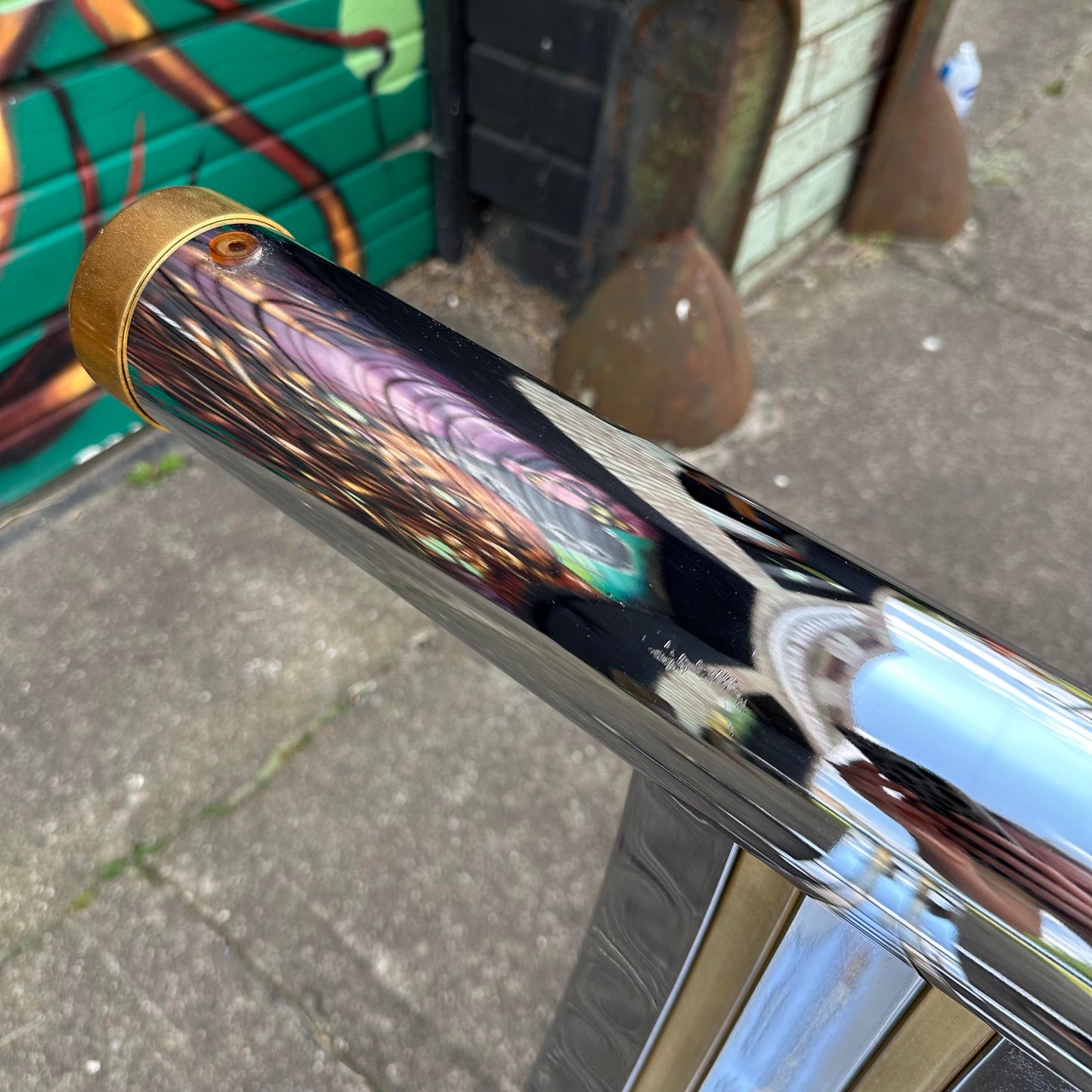 Romeo Rega Harp Shaped Chrome and Brass Dining Table