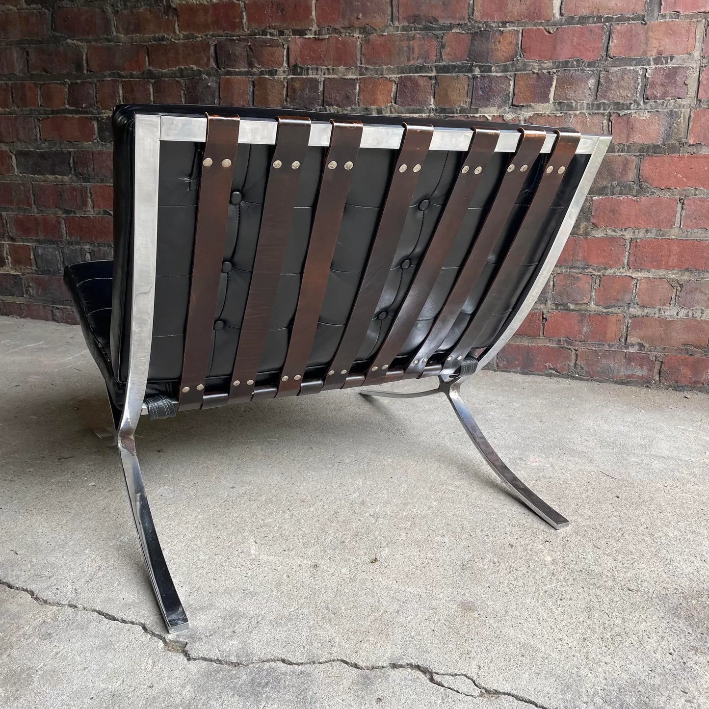 Charlton Chair Company Quality Made Barcelona Leather Chair Chrome