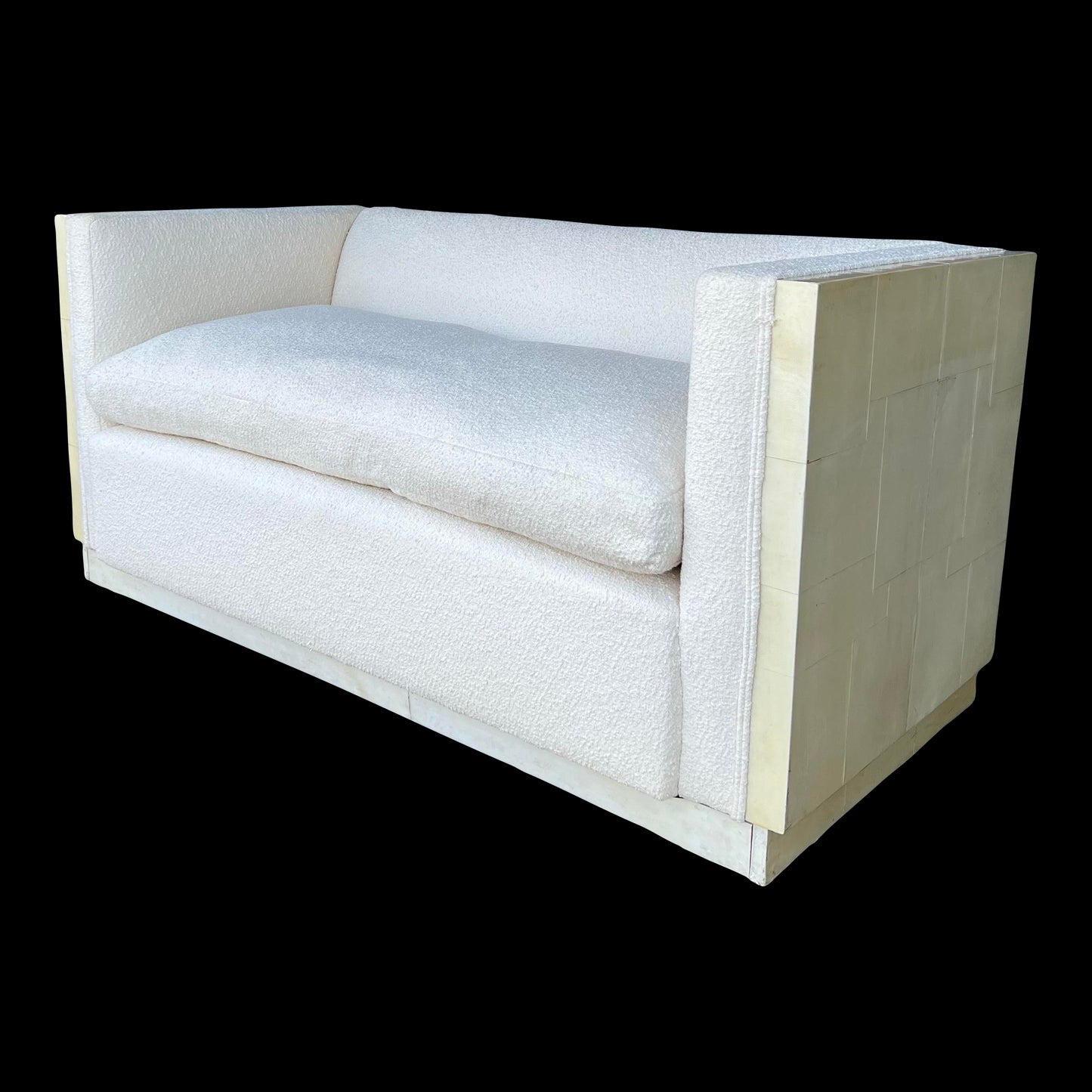 Karl Springer Goat Skin Wrapped Loveseat