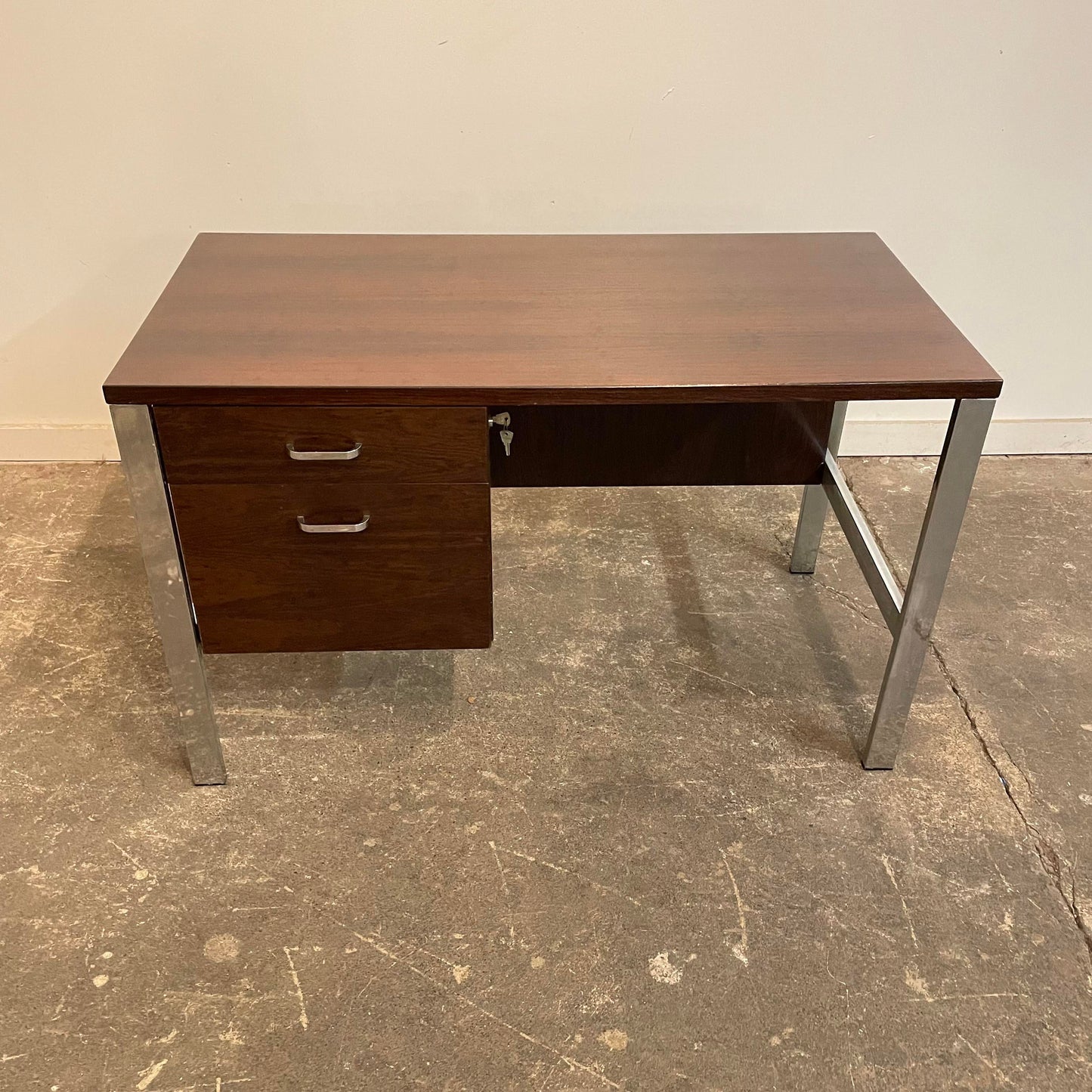 Mid Century Modern Rosewood and Chrome Desk