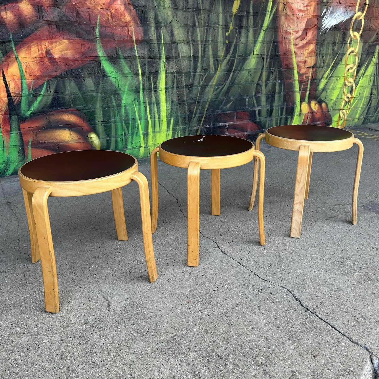 Set of 3 Rud Thygesen Stackable Stools by Rudd International