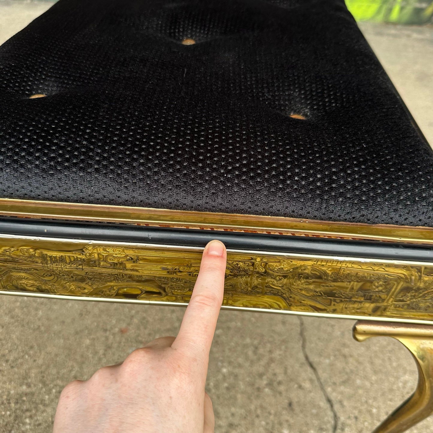 Acid Etched Mastercraft Ottoman by Bernhard Rohne Mid-Century Modern