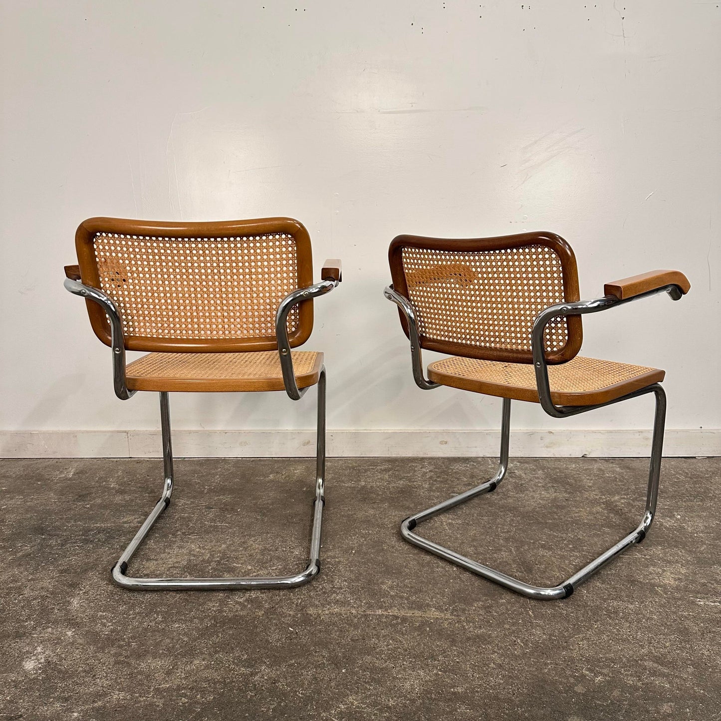 Set of 8 Marcel Breuer for Knoll Cesca Dining Arm Chairs Made in Italy