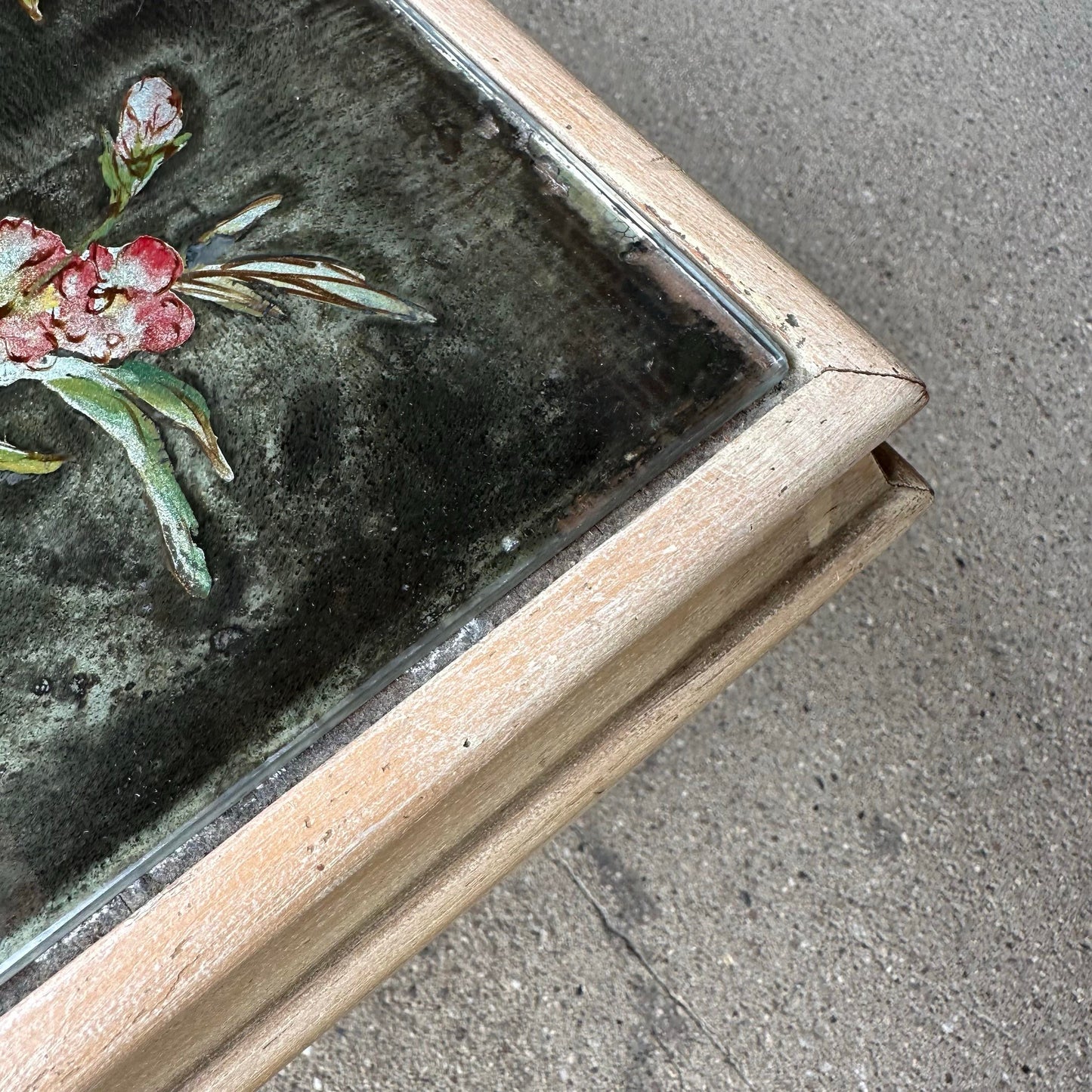 Square Asian Style Hand-Painted Mirrored Coffee Table