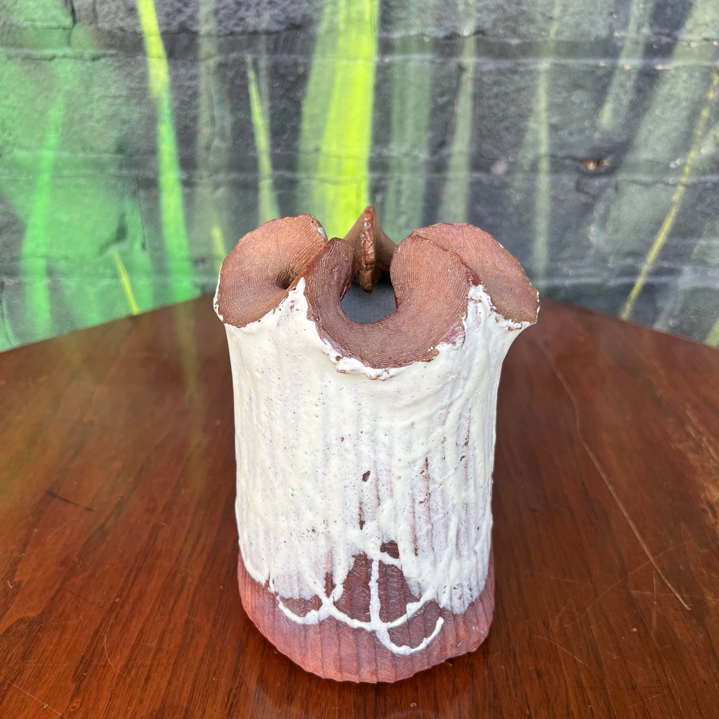 Signed Glazed Stoneware Vessel Vase