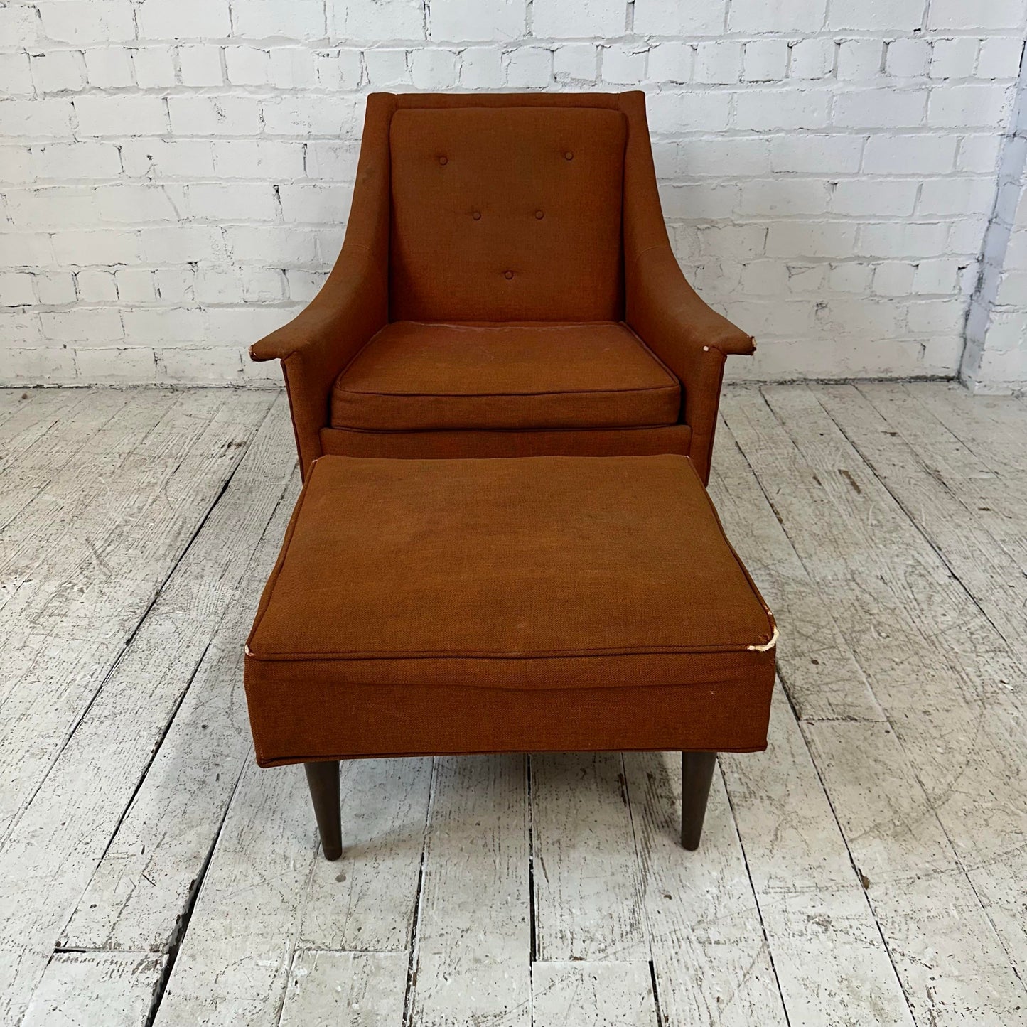 Mid 20th Century Selig Lounge Chair and Ottoman