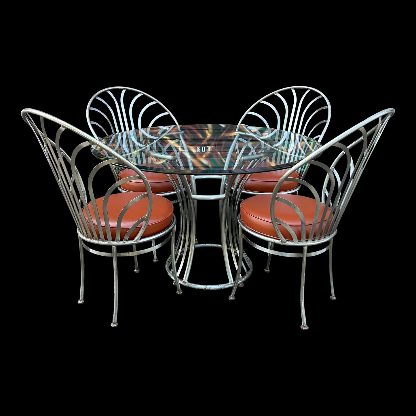 Mid Century Arthur Umanoff Glass and Steel Dining Set for Shaver Howard