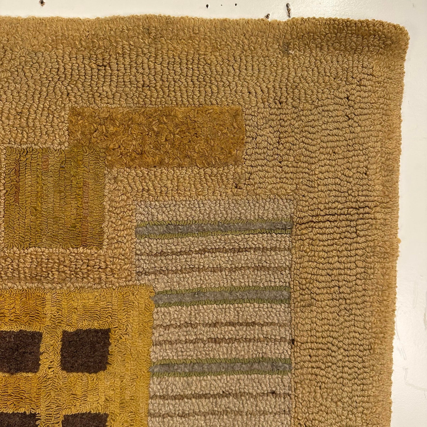 Mid Century Modern George Wells Hand Hooked Fiber Art Rug
