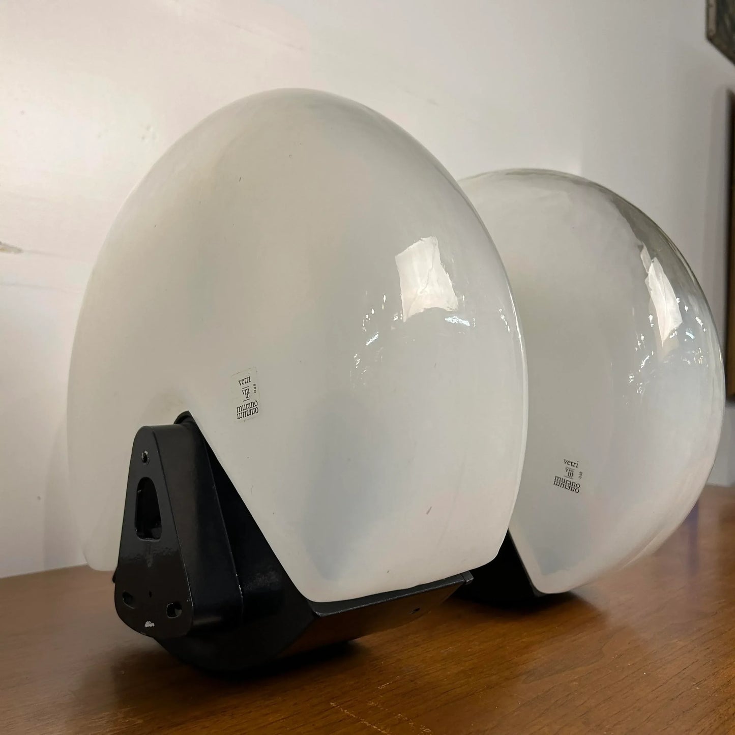 Pair of Vetri Murano Glass Wall Sconce Lights by Roberto Pamio