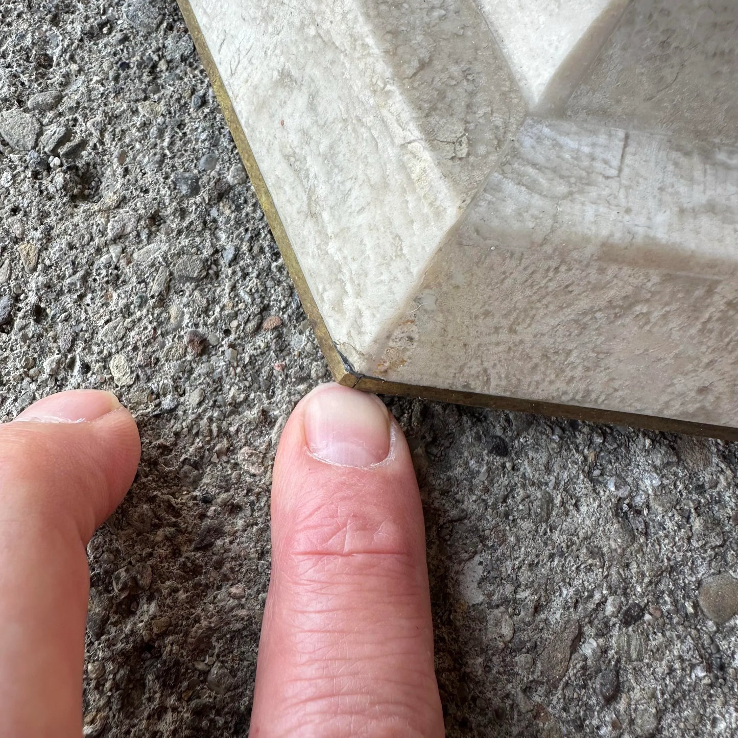 Maitland Smith Glass and Tessellated Marble Side Table