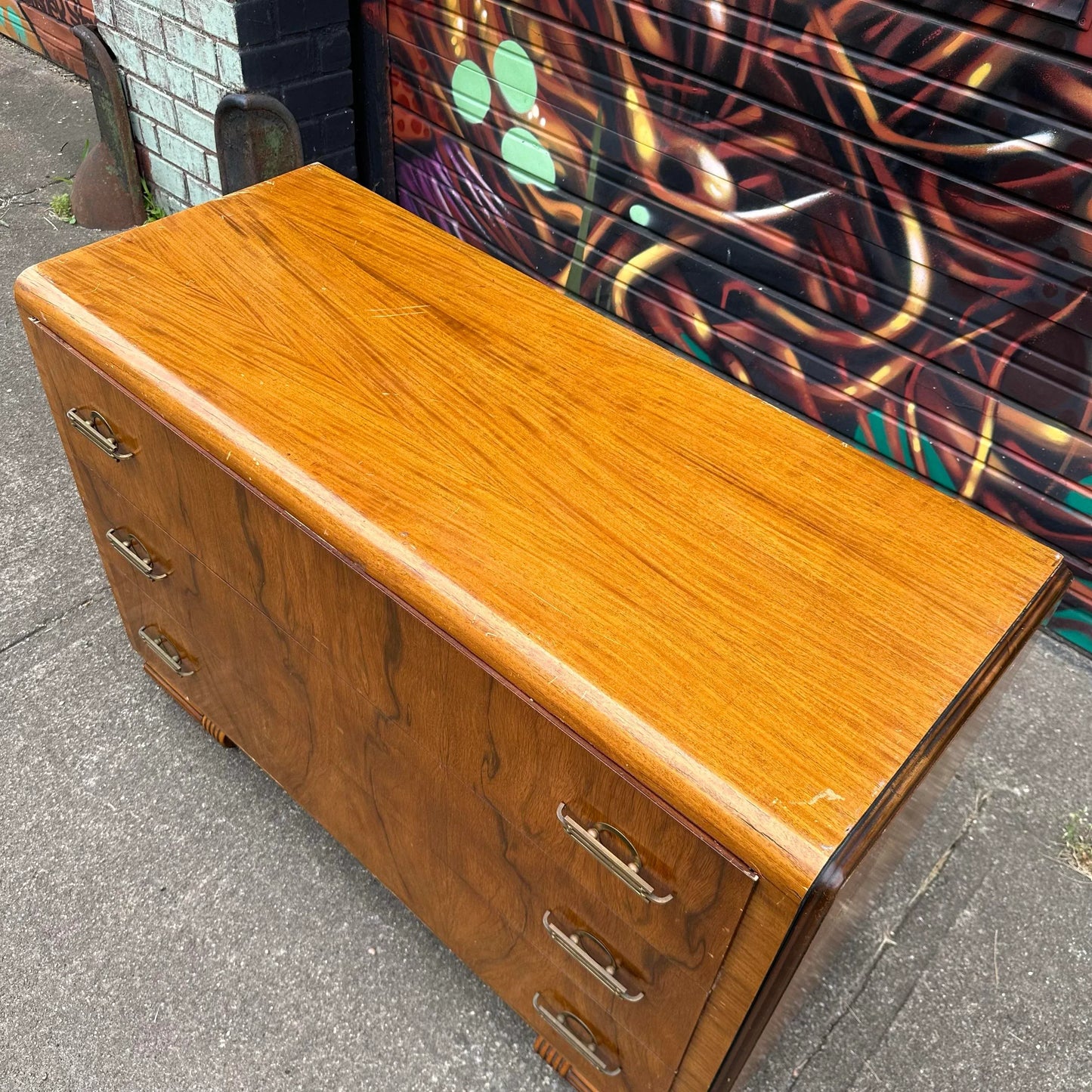 Art Deco Rosewood Waterfall Edge Chest of Drawers