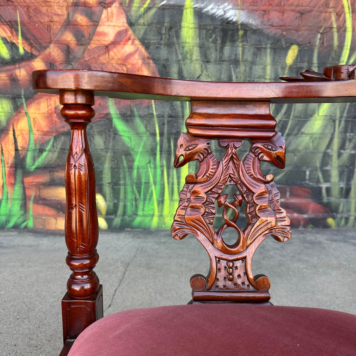 Pair of Renaissance Style Carved Corner Chairs