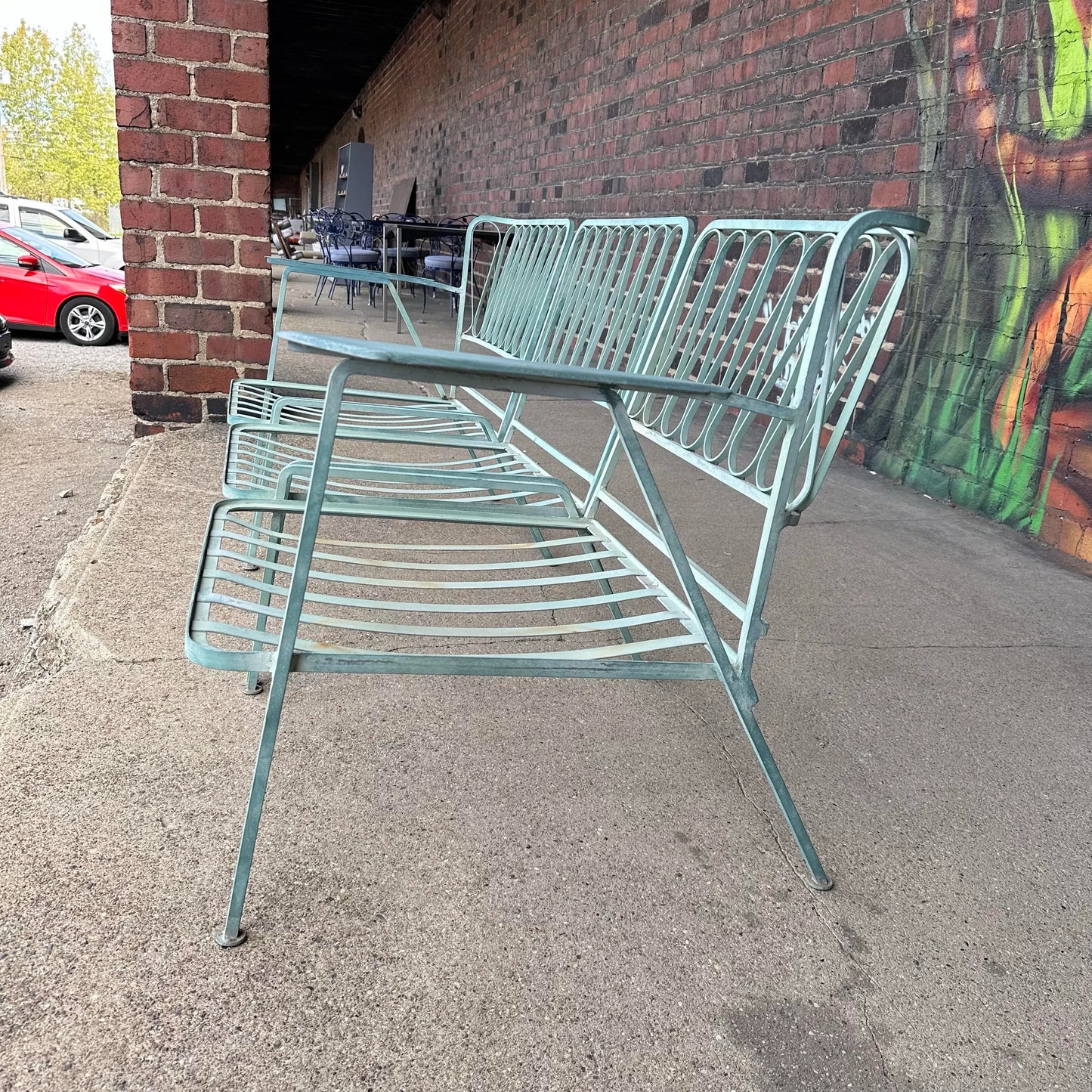 Mid 20th Century Maurizio Tempestini Iron “Ribbon” Outdoor Patio 3-Piece Sofa for John Salterini, Attributed