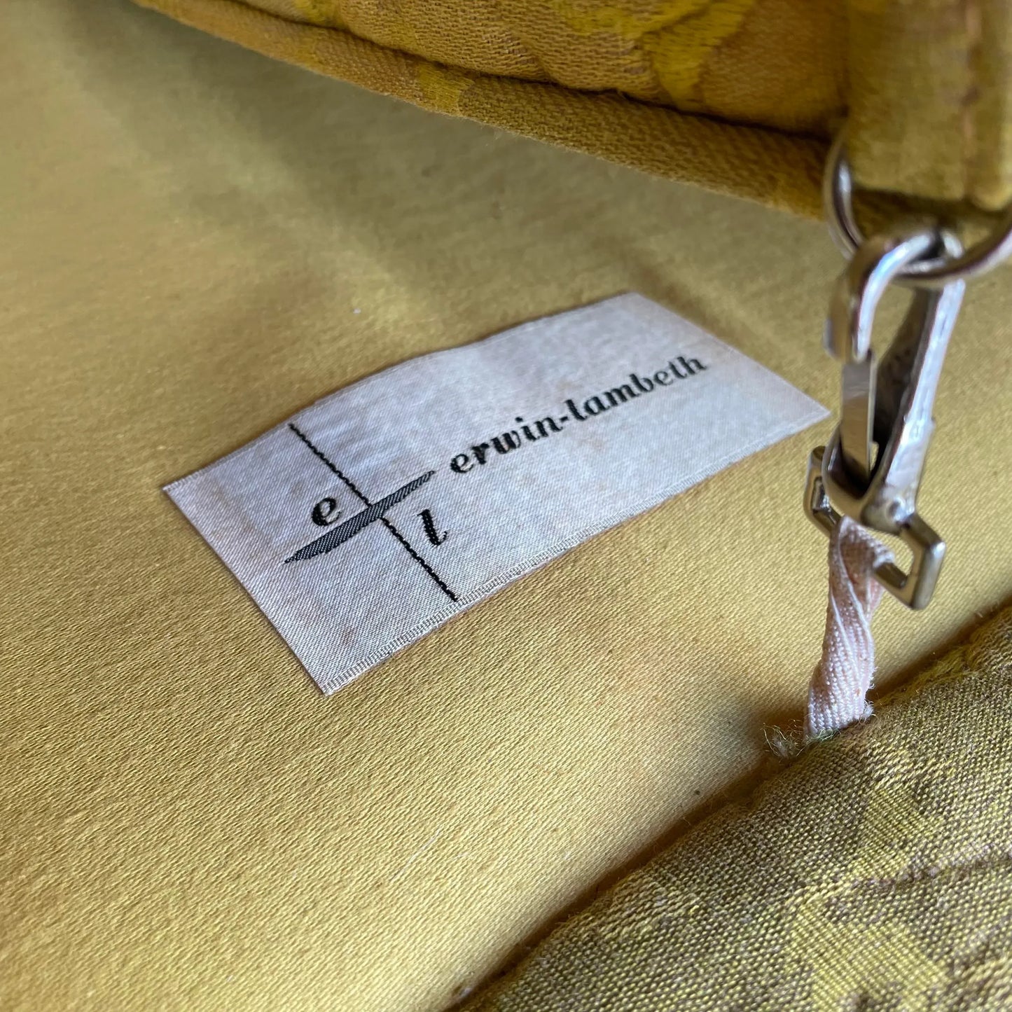 Mid Century Modern Erwin-Lambeth Brass Legged Sofa