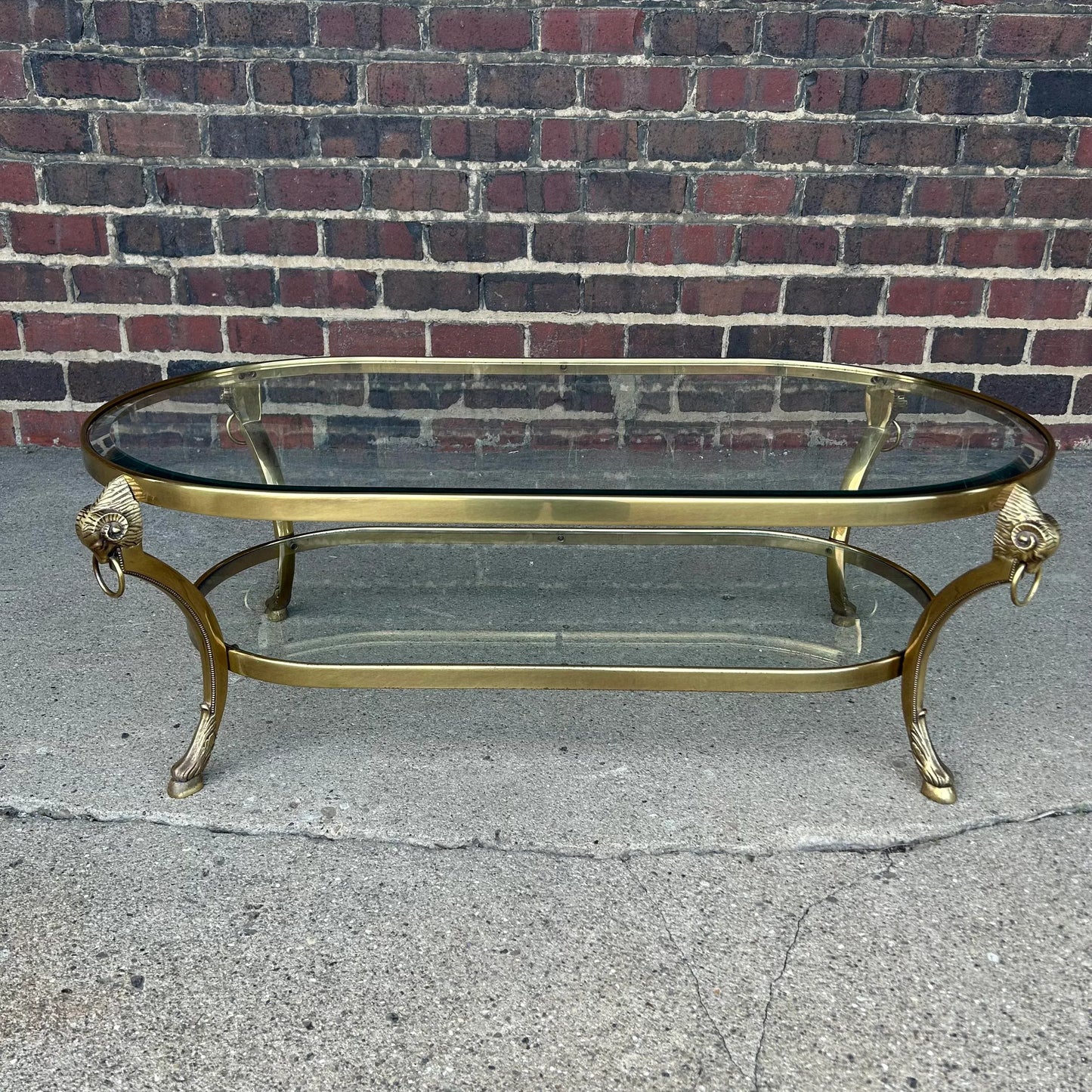 Maison Jansen Brass and Glass Coffee Table