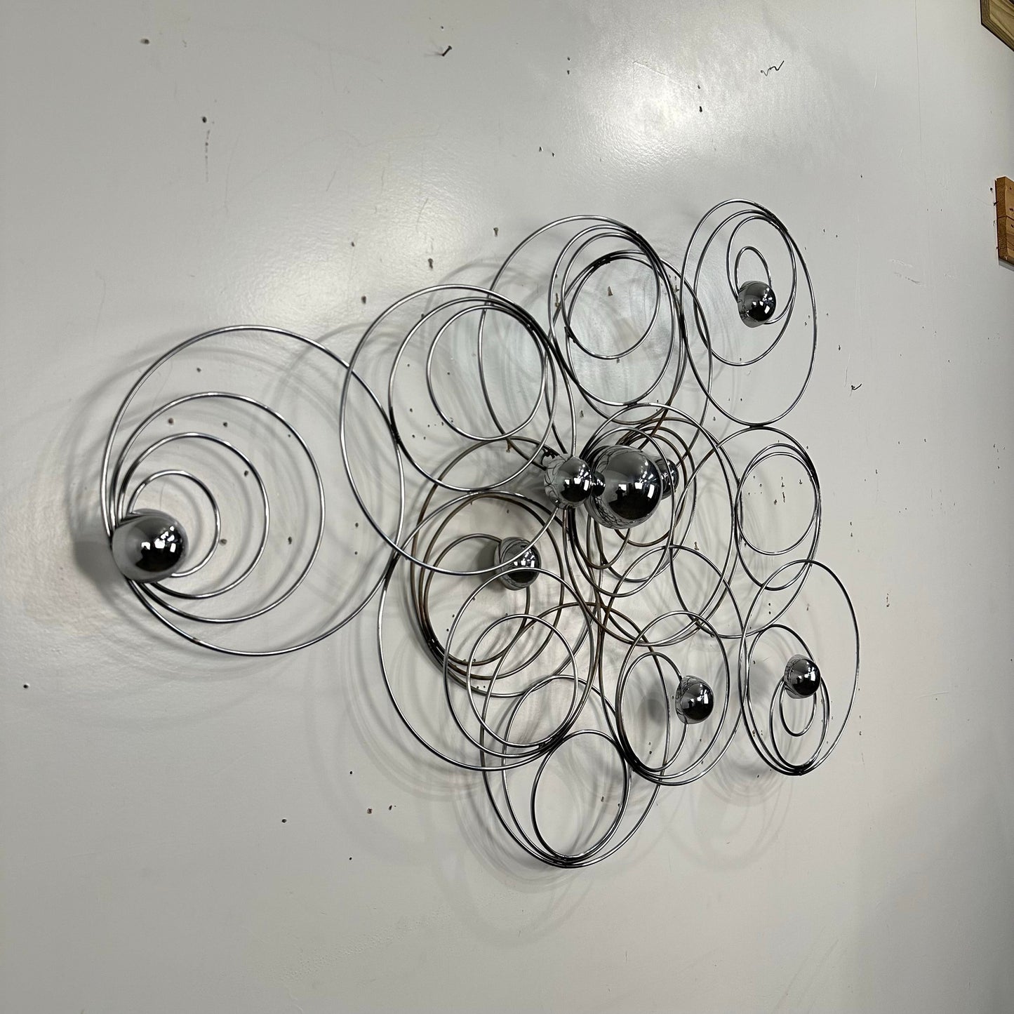 Mid Century Modern Curtis Jere Chrome Wall Sculpture