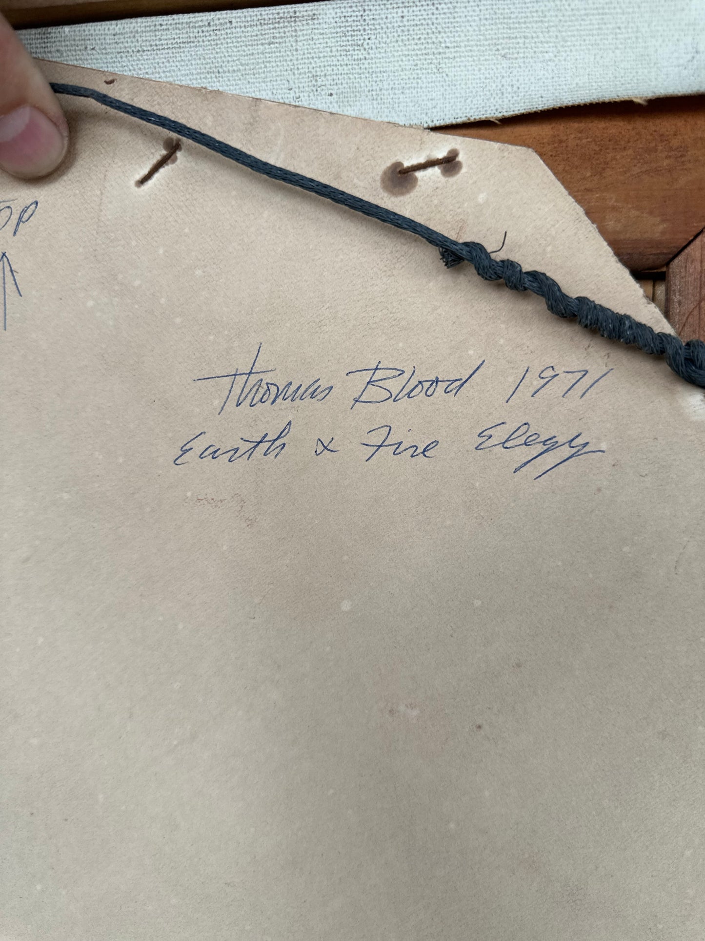 Thomas Blood 1971 Signed Painting Titled Earth and Fire Elegy