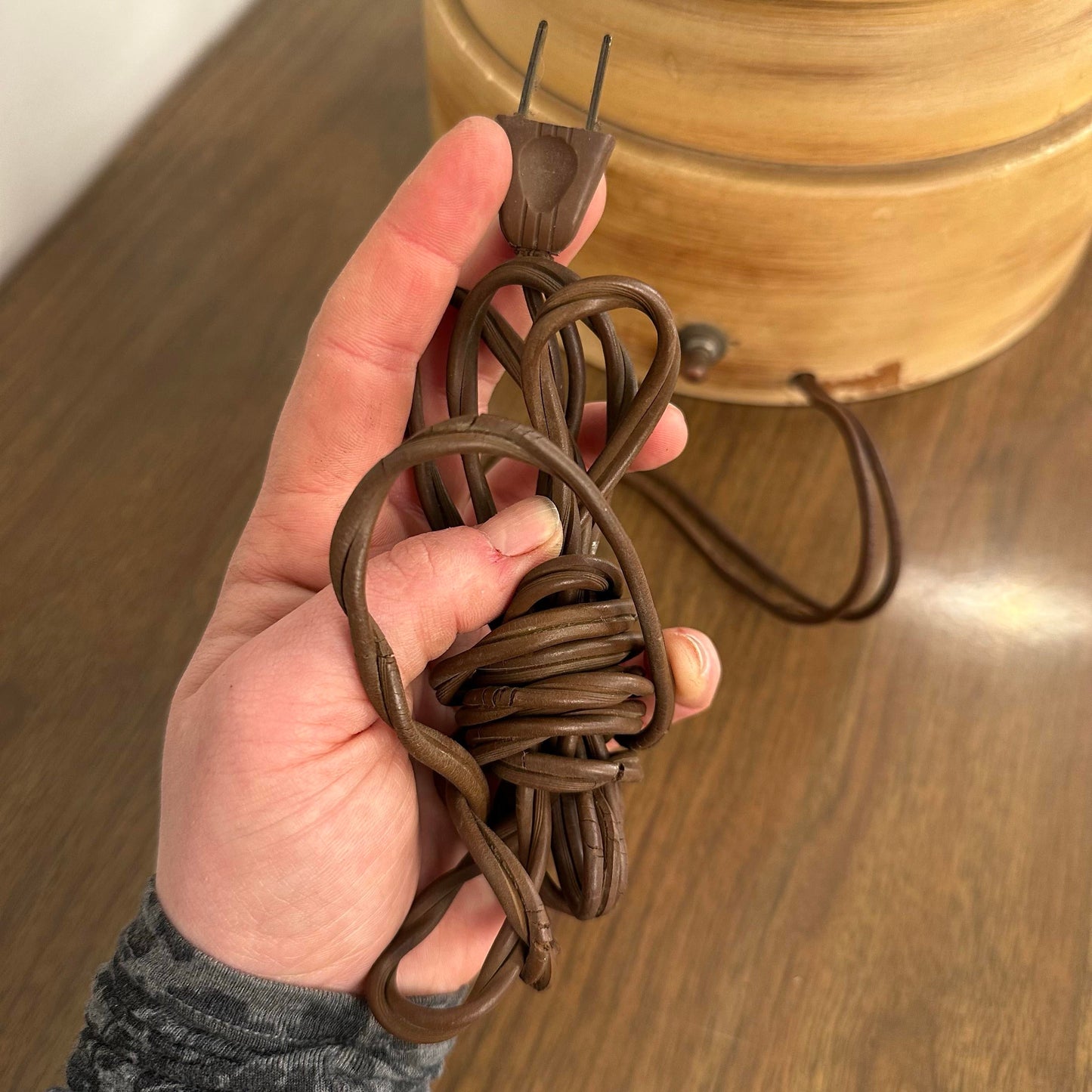 Mid Century Modern Large Scale Ceramic Chinoiserie Knight Table Lamp. James Mont Style