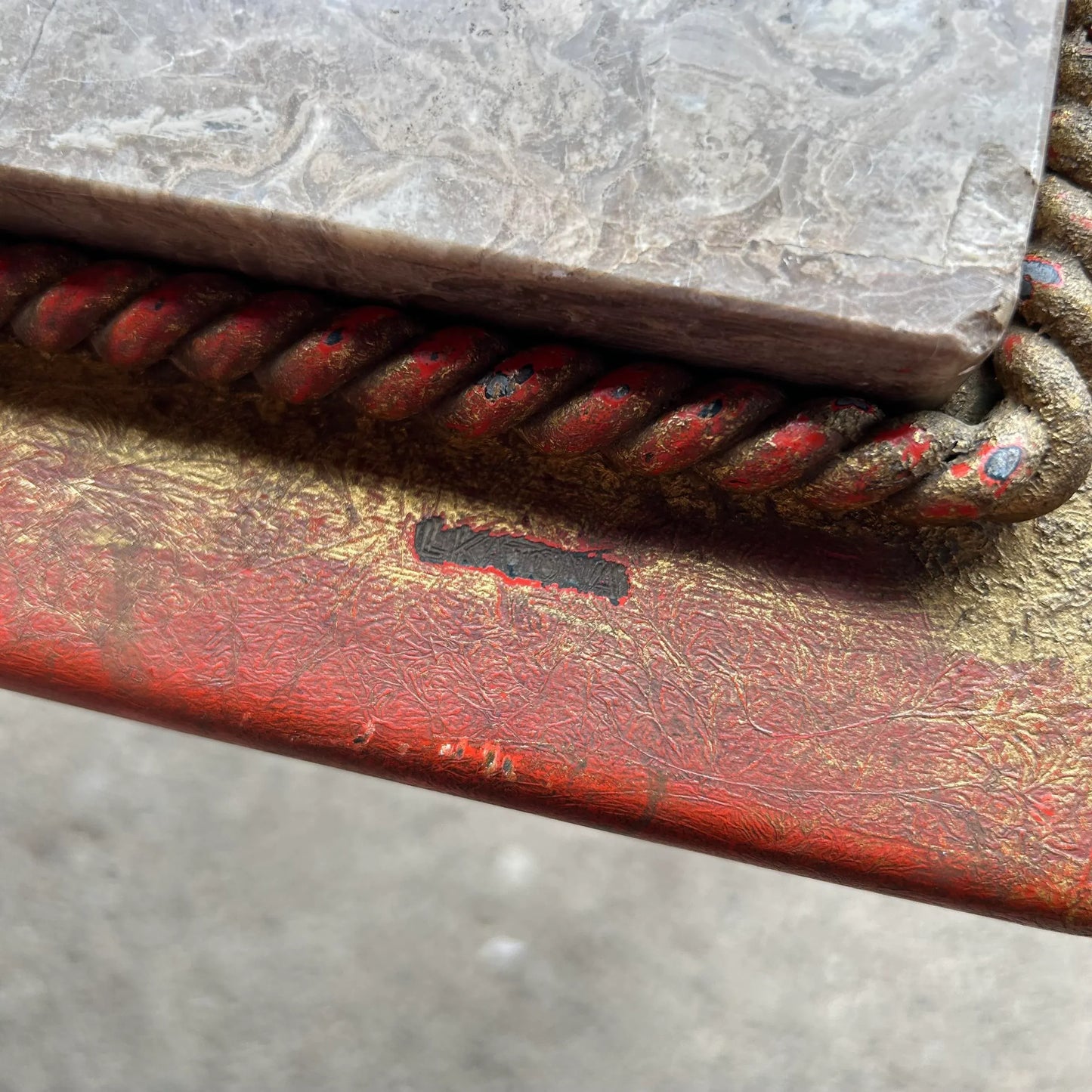 Louis Katona Iron and Marble Coffee Table Art Deco