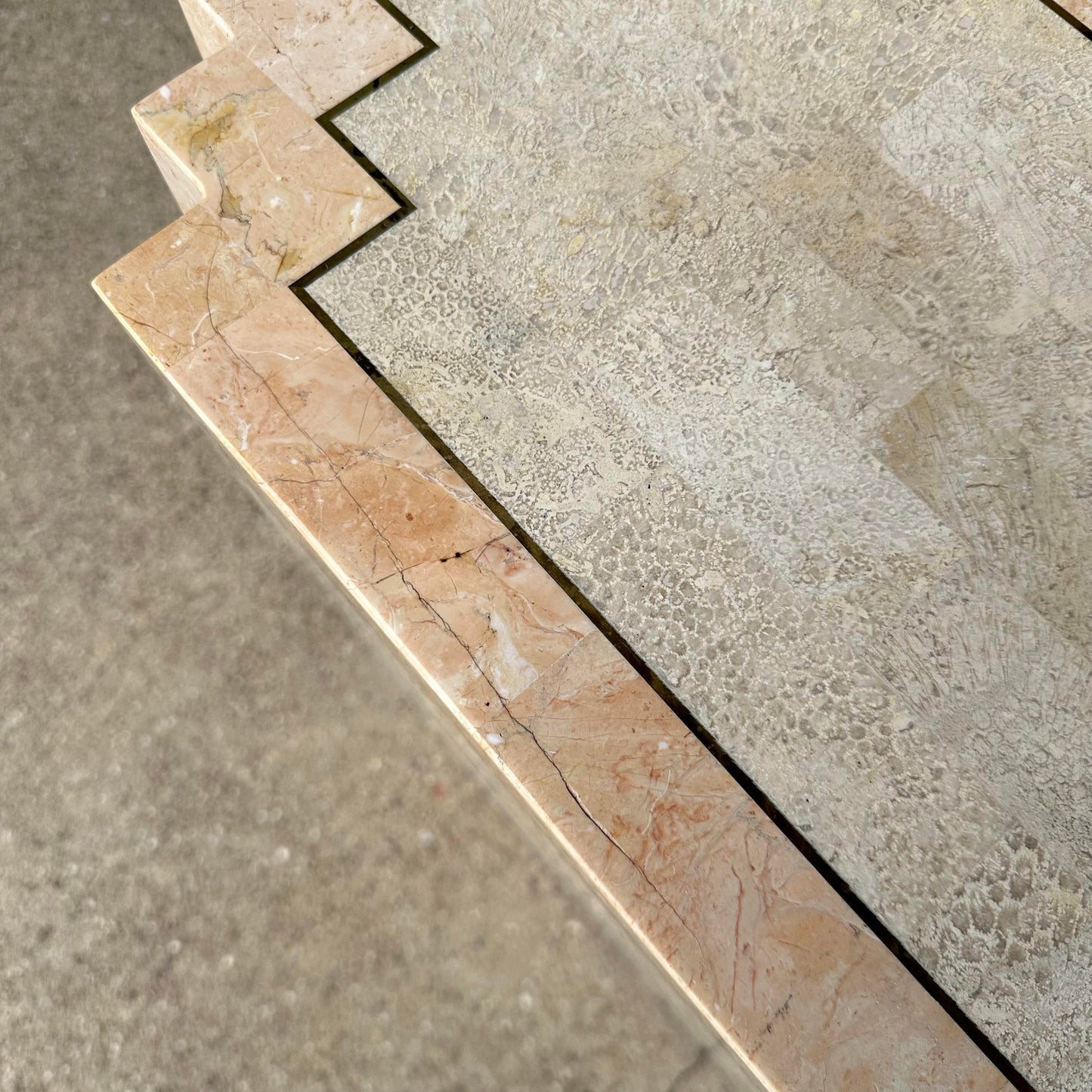 Maitland-Smith Tessellated Marble Stone Pedestal